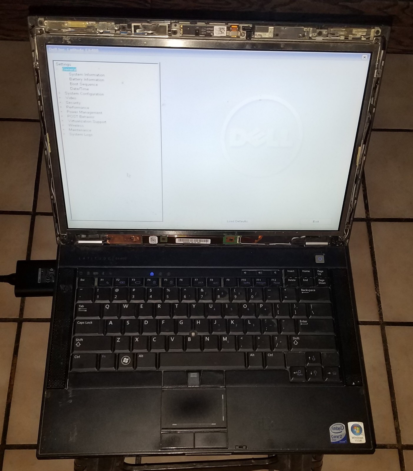 Dell Latitude E6400 Laptop-Boots to Bios-No Battery-READ