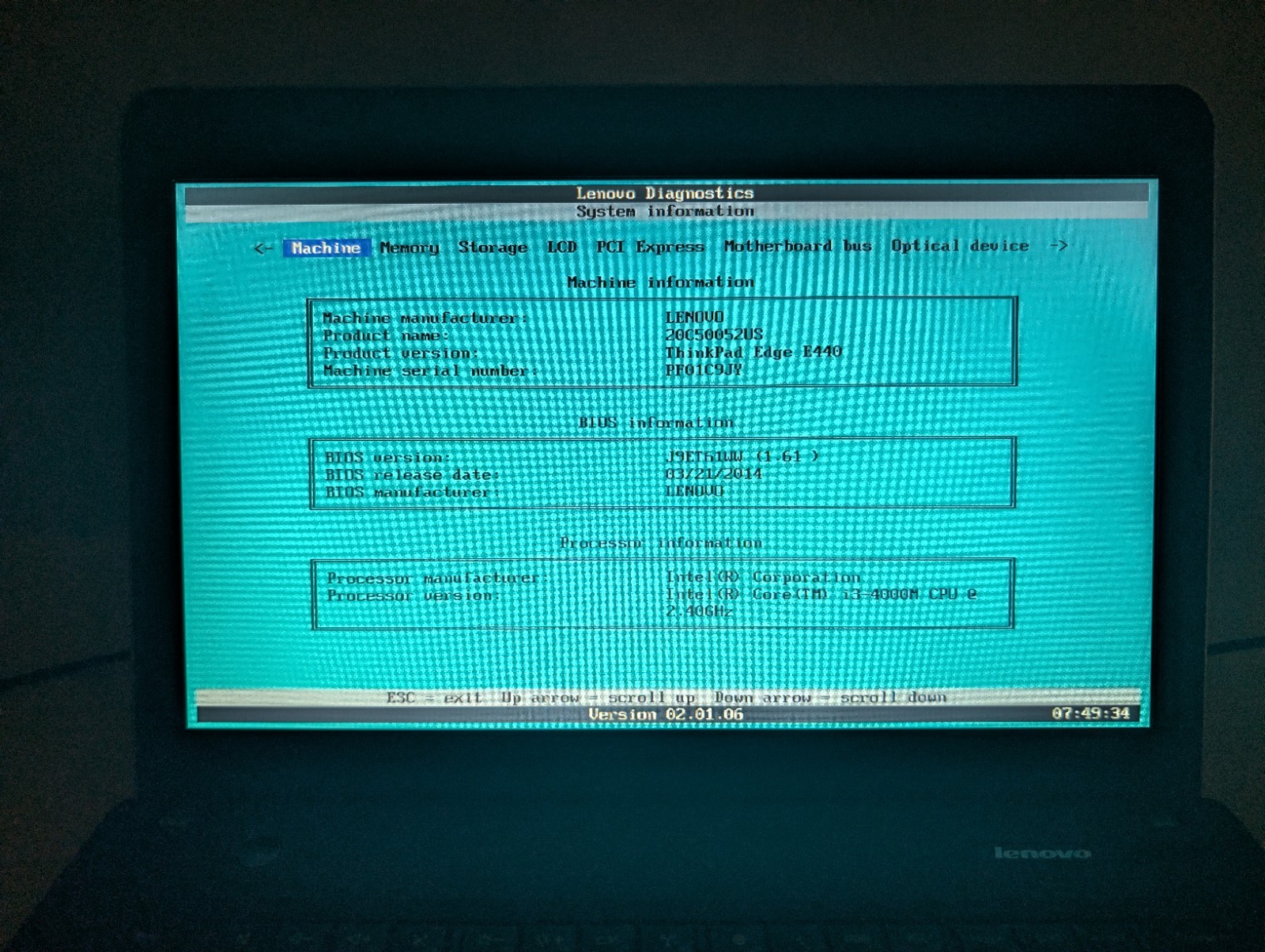 Lenovo ThinkPad E440 Laptop i3-4000m @ 2.40 GHz 4 GB Ram Win 10