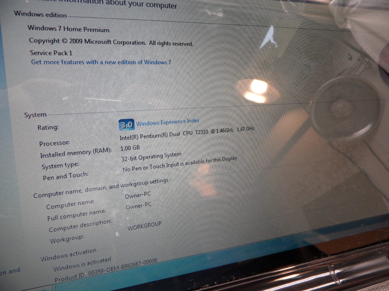 Hp Pavillion Dv6000 Dv6604Cl Parts Laptop 1.46Ghz No HD Booted To Win 446477-001