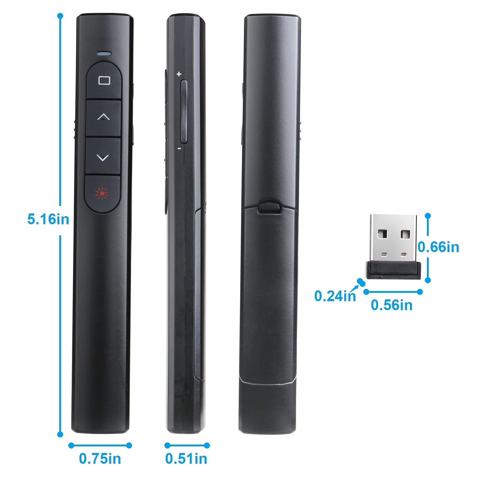 2 Wireless Presenter Remotes w/ Hyperlink & Volume Control for PowerPoint Keynot