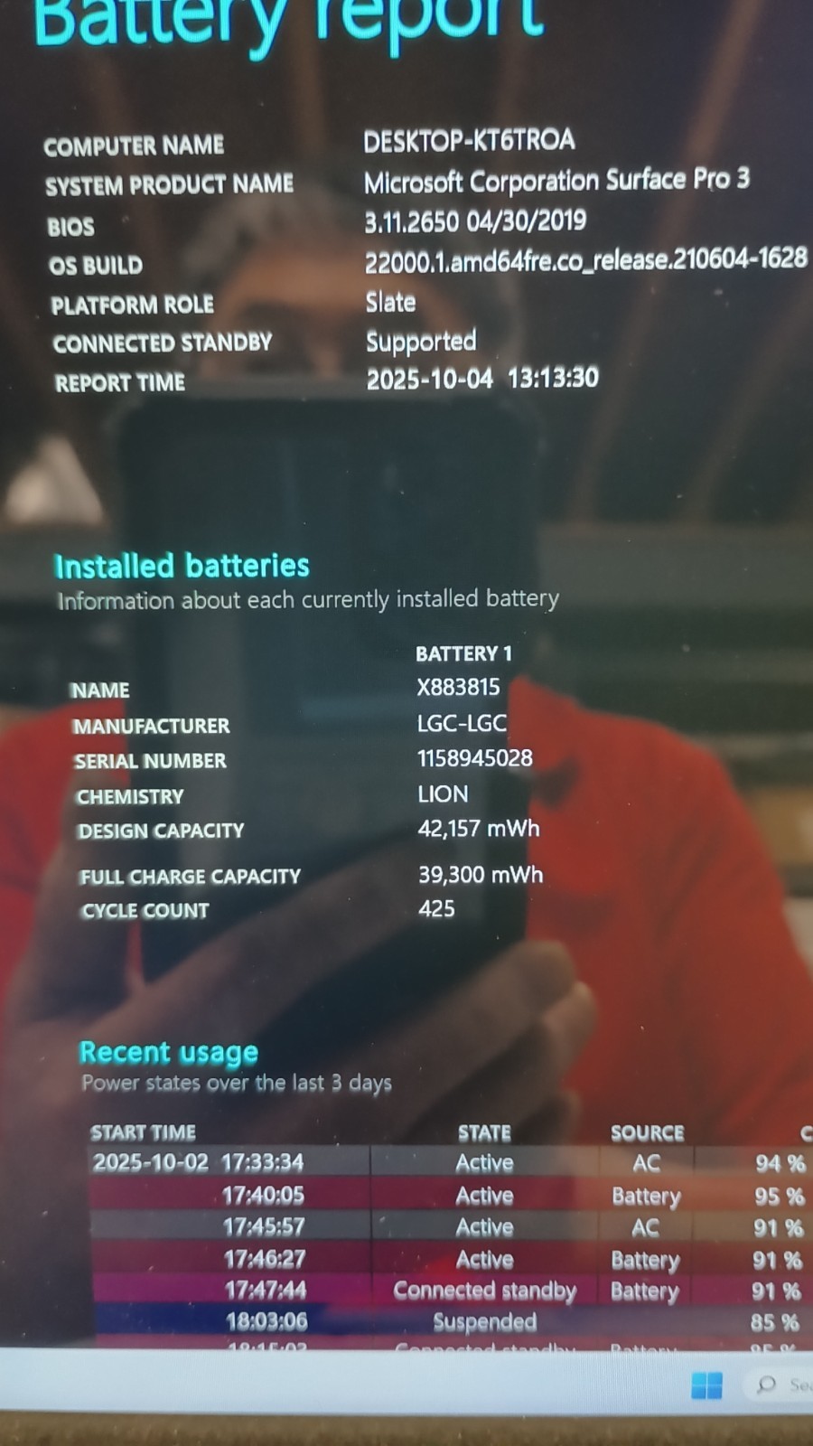 SurfacePro3. No charger! No Keyboard! i5-4300U.4GB.128GB NVMe.12″2K Touch.Nice