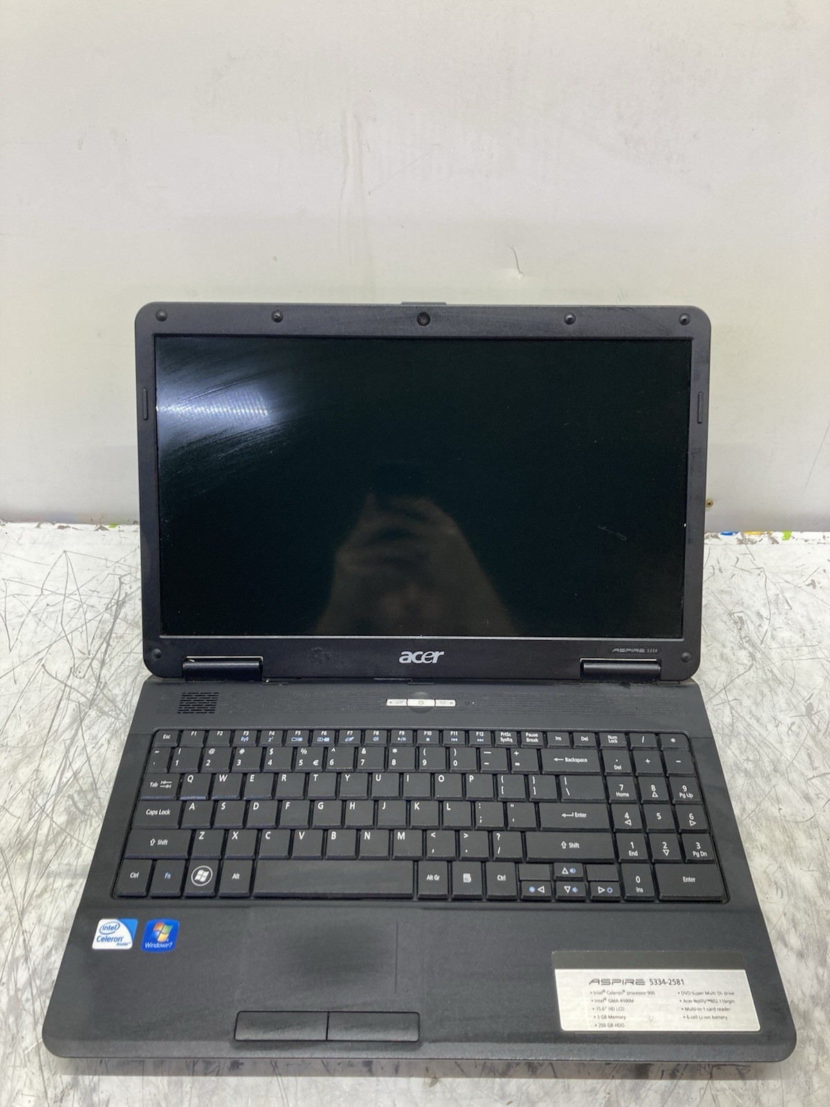 ACER Aspire 5334 Laptop Intel Celeron 900 2.20GHz 3GB RAM No HDD – Boot to BIOS