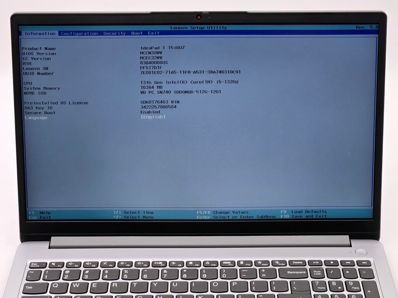 Lenovo IdeaPad 1 15IRU7 15″ FHD 13TH I5-1335U 512GB SSD 16GB W11 Webcam