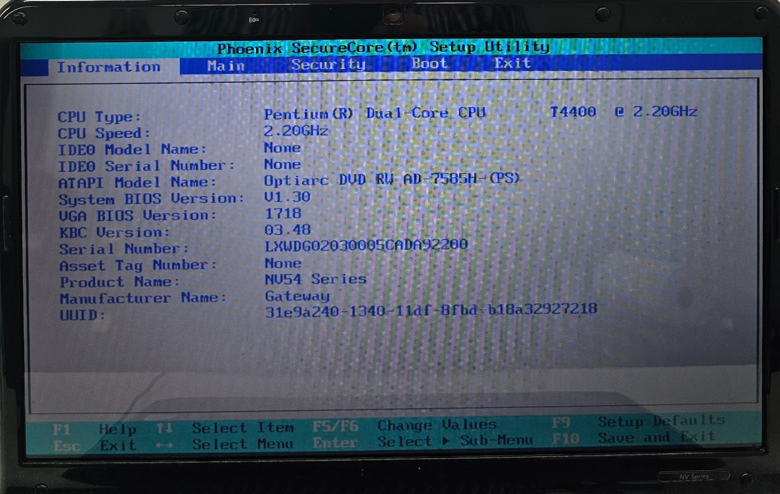 Gateway NV5466U 15.6″ Laptop Intel Pentium Dual Core T4400 4GB Ram NO HD/OS (FL)