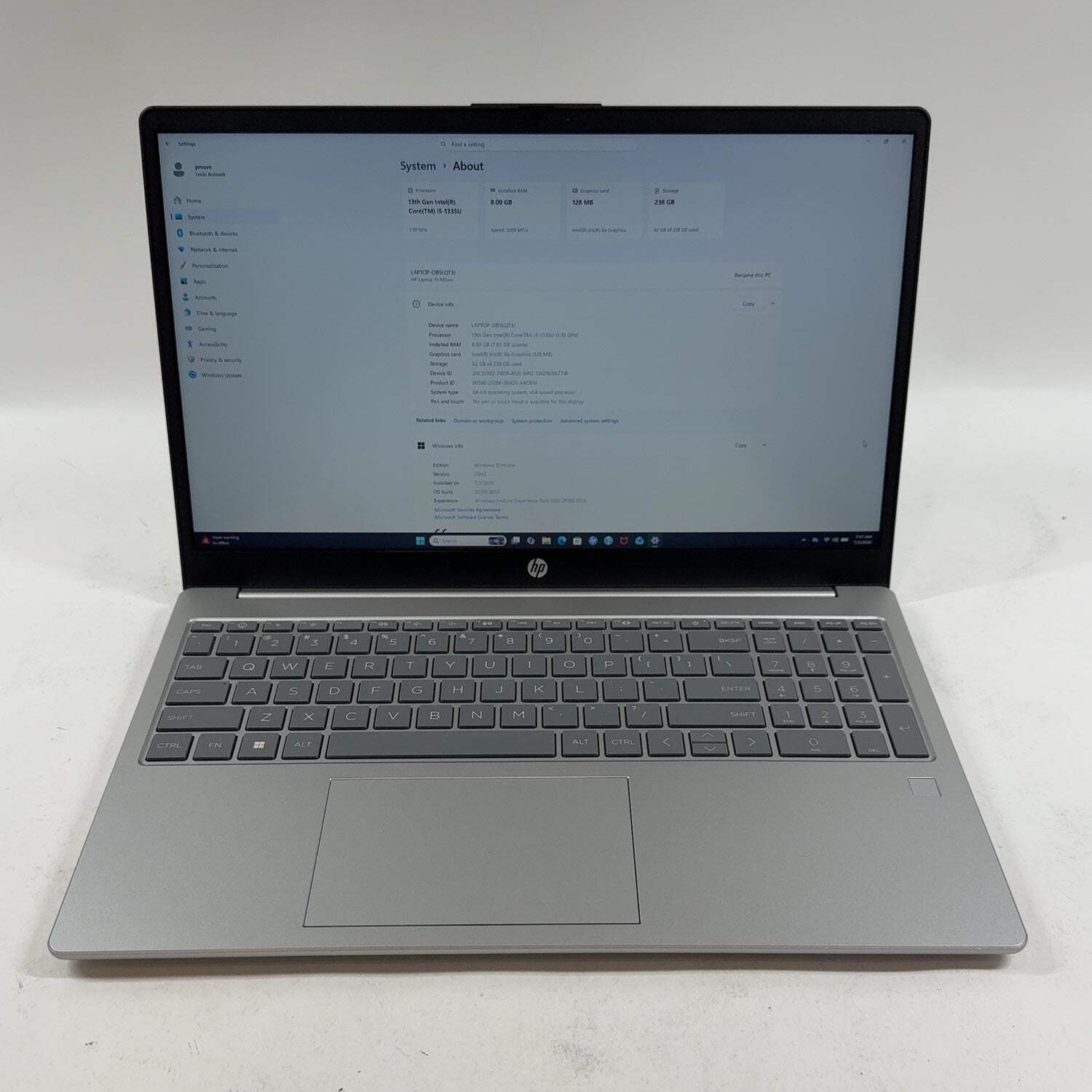 HP Laptop 15-FD0025ST 15.6″ i5-1335U 1.3GHz 8GB RAM 256GB SSD