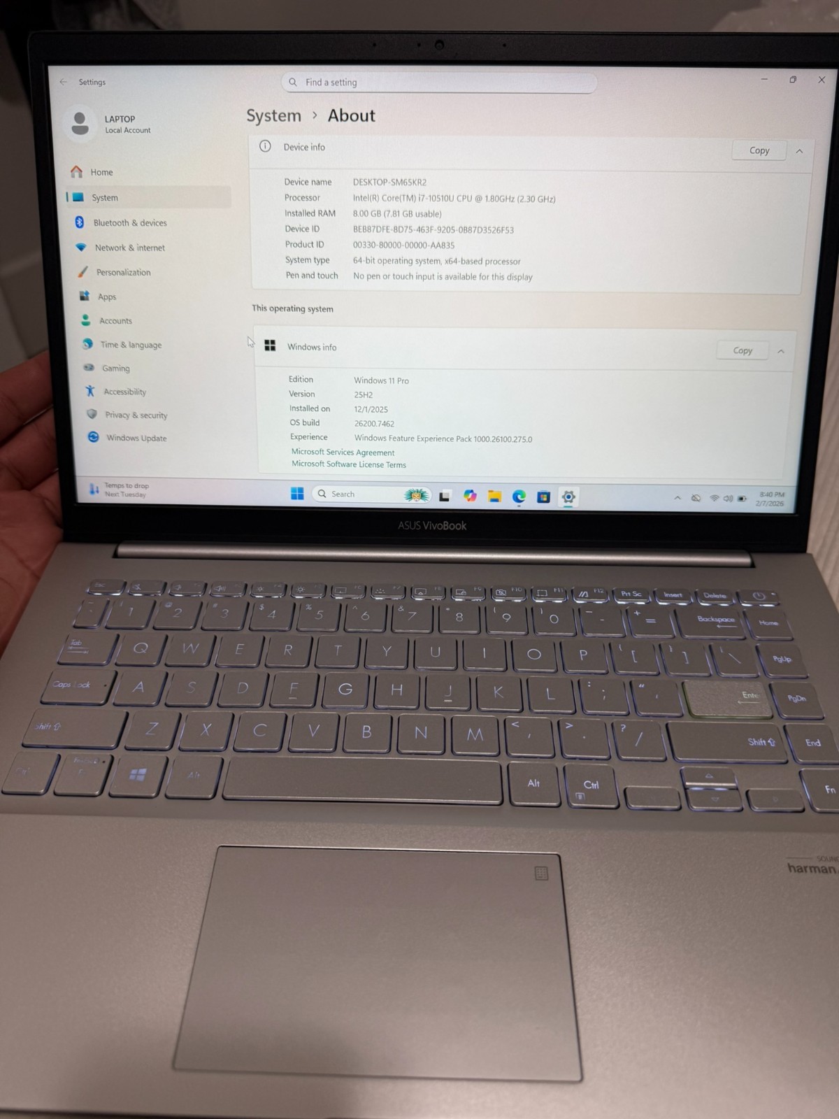 ASUS VivoBook S14 14″ (512GB SSD, Intel Corei7-1165G7, 2.80 GHz, 8GB)…