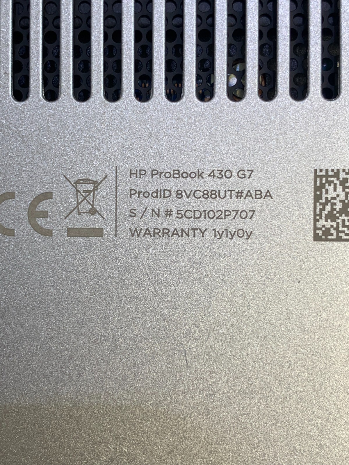 HP PROBOOK 430 G7 13.3″ INTEL CORE i5-10210U @ 1.60 GHz 16GB RAM – NO SSD AC