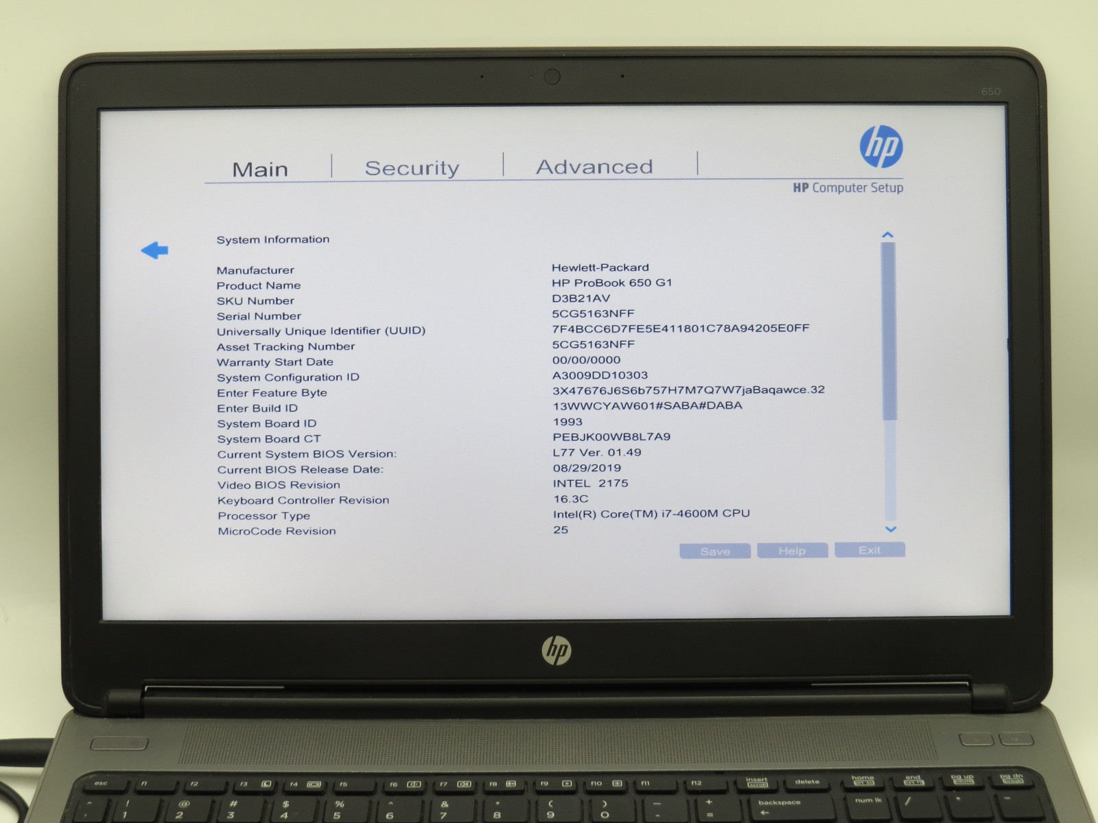 HP ProBook 650 G1 | i7-4600M @ 2.9GHz | 8GB DDR3 | 238GB SSD | 15″ | No OS