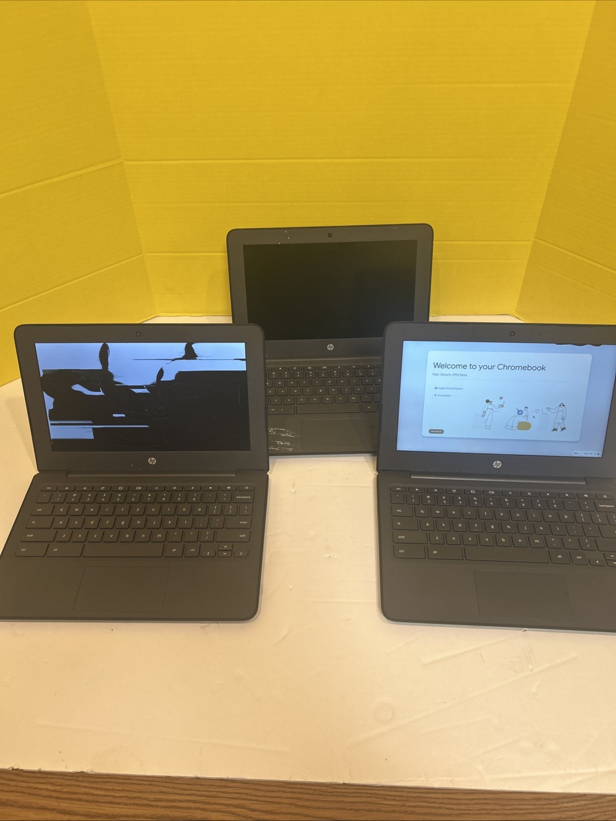 3 HP Chromebook 11 G6 EE Laptops For Parts or Repair
