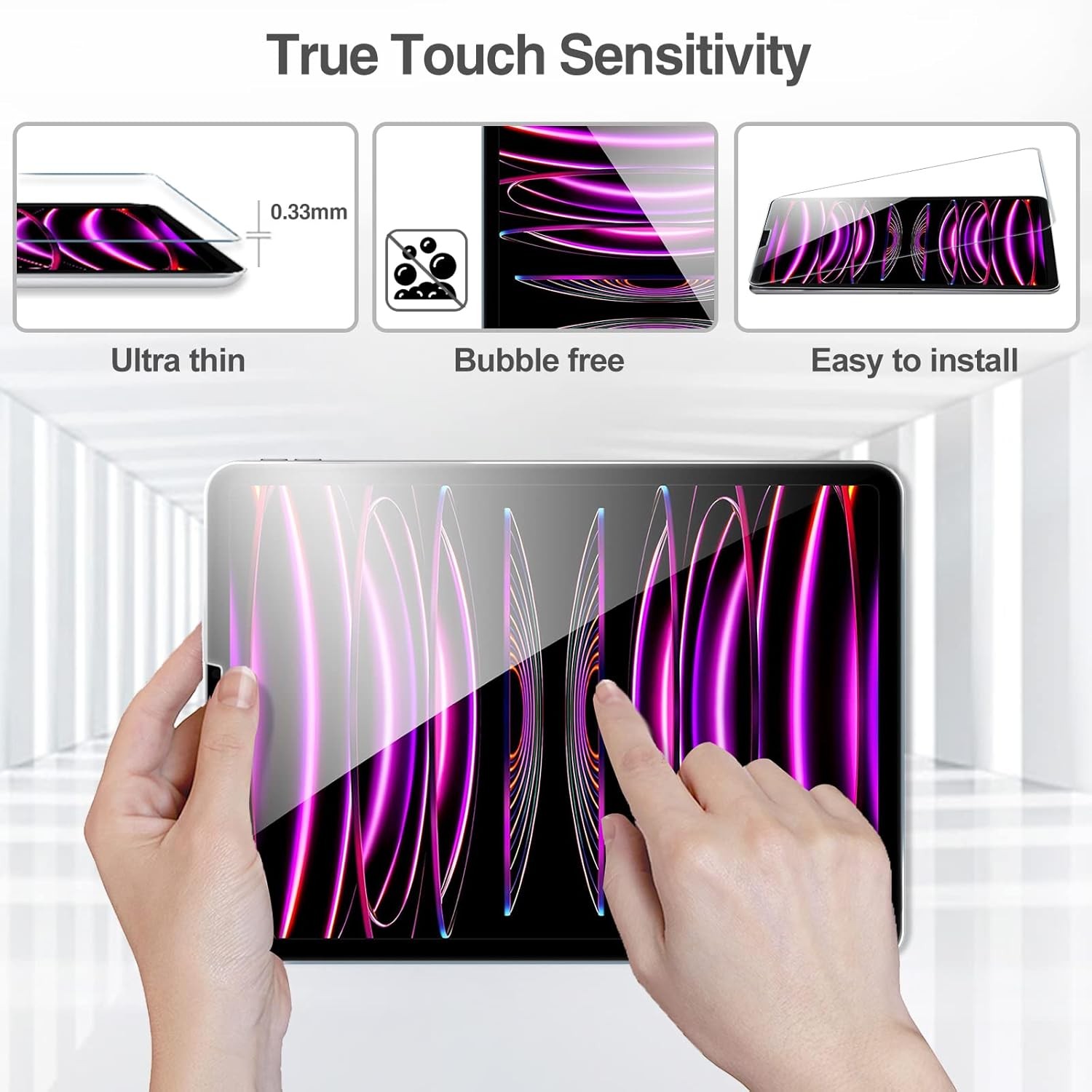 Screen Protector for iPad Pro 12.9 inch 6th 5th 4th Generation with Lens Protect