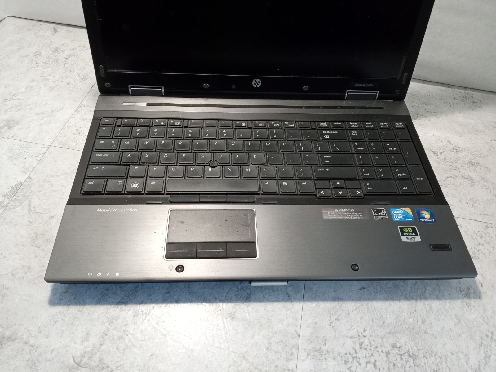 HP EliteBook 8540w 15″ Laptop i7 2.67GHz 2GB RAM Nvidia GFX – BAD HINGE -RR
