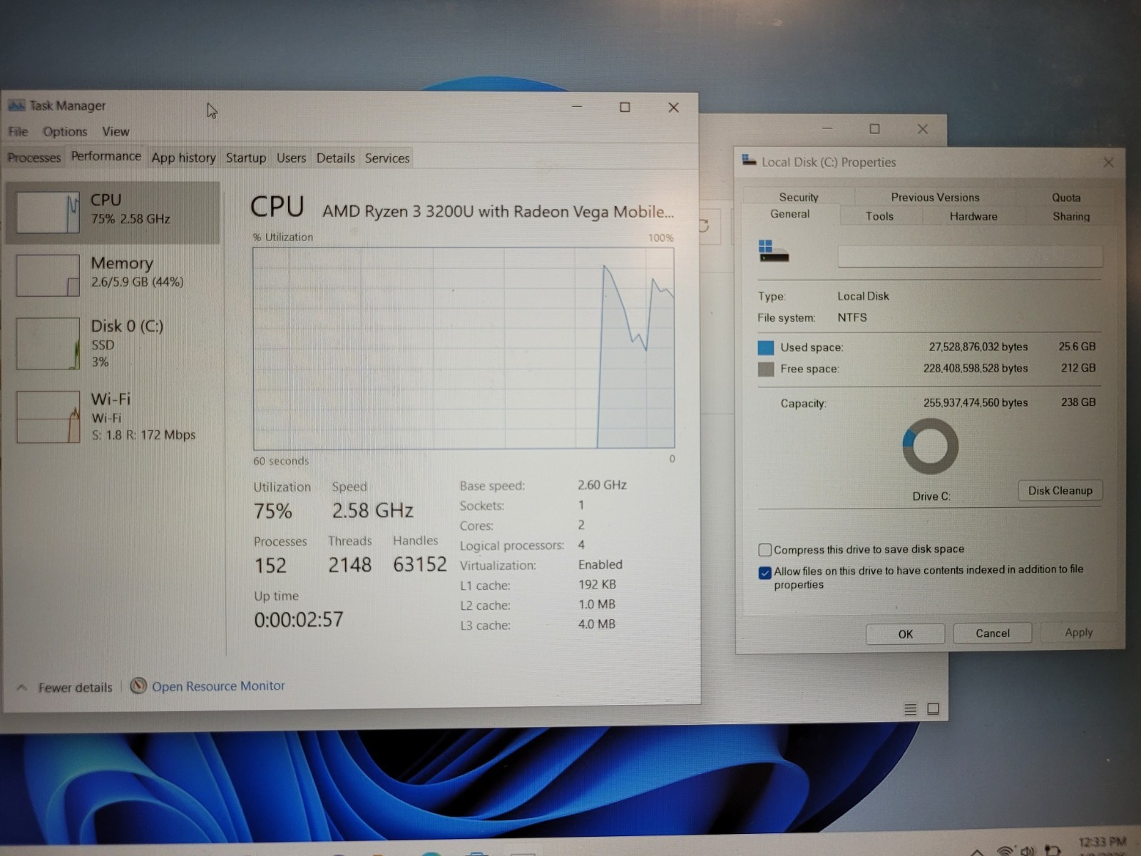 Acer Aspire A515-43 15.6″ Ryzen 3 3200u 2.6ghz 8gb ram 256gb ssd w11p 3113E53400