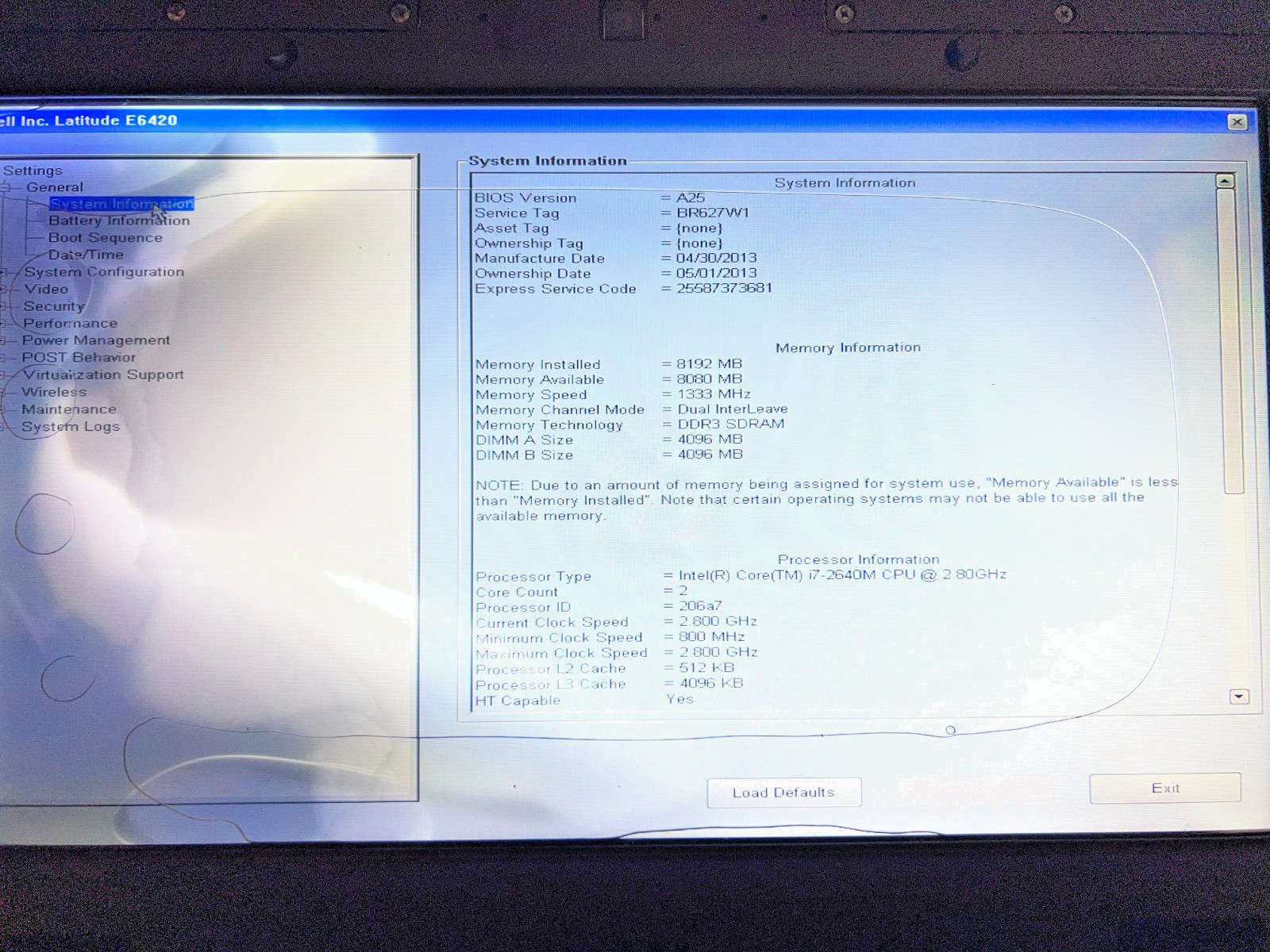 Dell Latitude E6420 XFR Core i7 8GB RAM 256GB SSD Battery Slice + Spare Parts