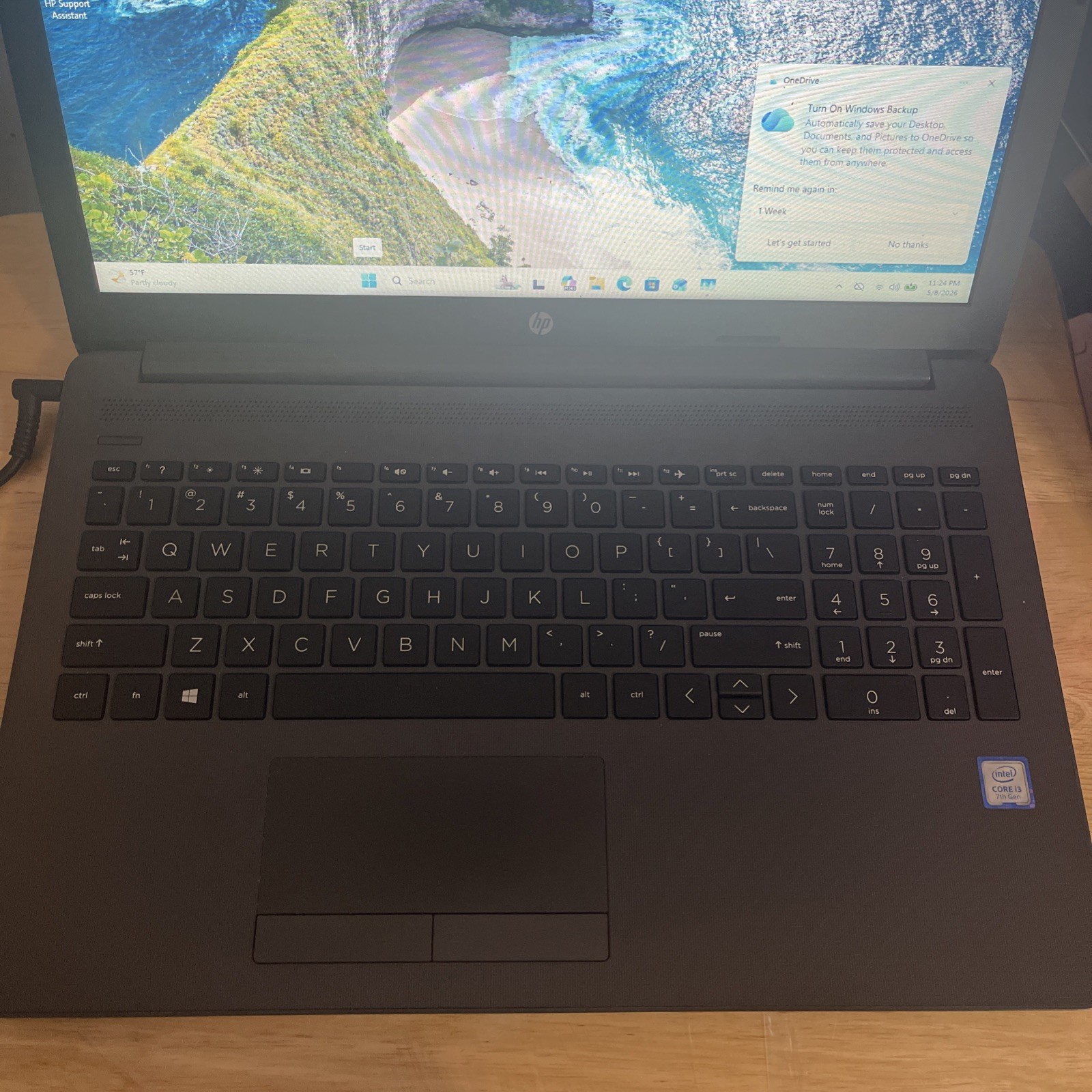 HP 250 G7 15.6″ i3-7020U 12GB RAM 240GB SSD Win11 Pro w/ Charger Fresh OS