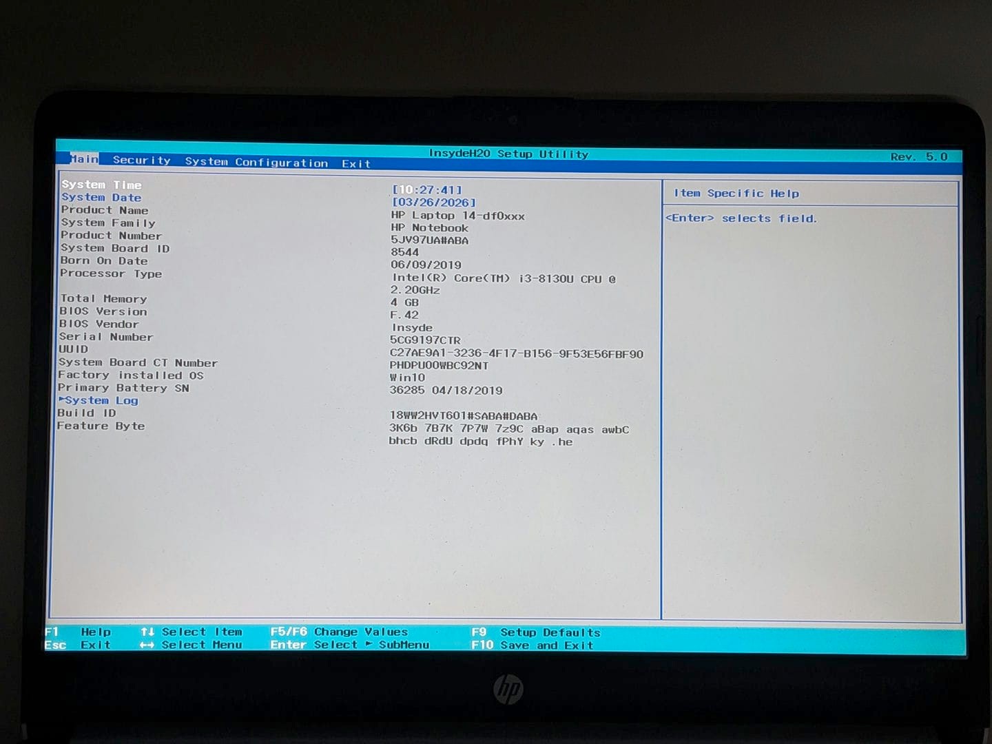 HP 14-df0023cl 14″ Intel Core i3-8130U 4GB RAM – NO SSD NO OS