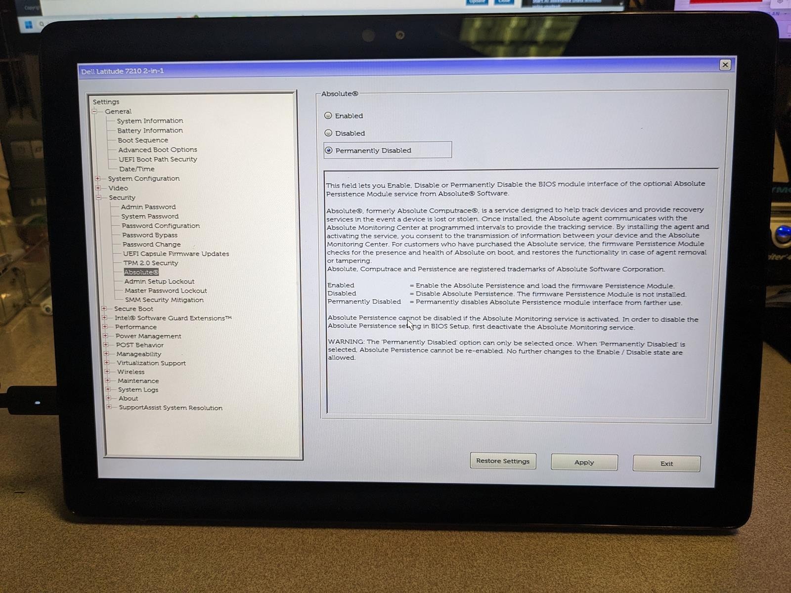 DELL LATITUDE 7210 2-IN-1 i5-10310U @ 1.70GHz, 8GB RAM, NO HDD/OS