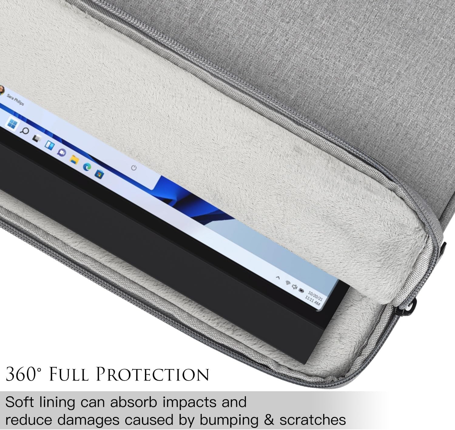 Portable Monitor Case Sleeve 18.5 Inch Pouch Bag with Pocket for Most Large Moni