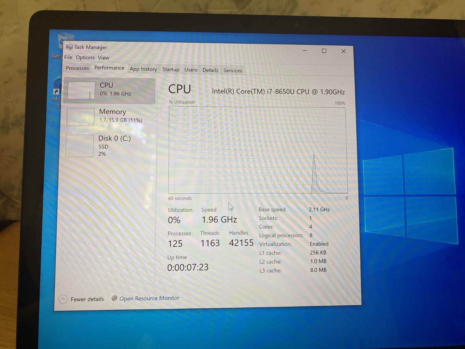 Microsoft Surface 1769 13.5″ i7-8650U 1.90GHz 16GB RAM 512GB SSD WINPRO10 *Read*