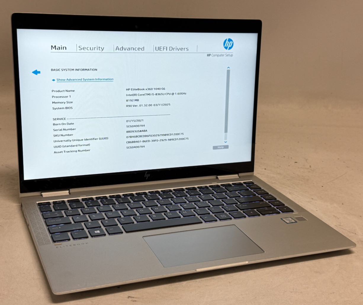 HP EliteBook x360 1040 G6 2in1 14″ (i5-8365u – 8GB RAM – 256GB SSD – Win11Home)