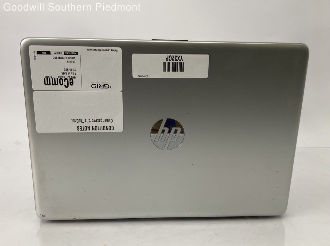 HP Laptop AMD E2-9000e 1.5GHz 4Gb RAM 32Gb SSD (Ubuntu) – Tested