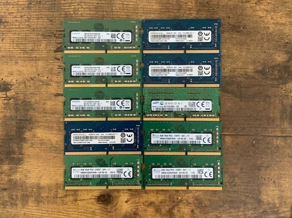 1000PCS 8GB DDR4 Laptop RAM Memory Mix Brands ,HP, DELL, Lenovo,ASUS, Acer etc