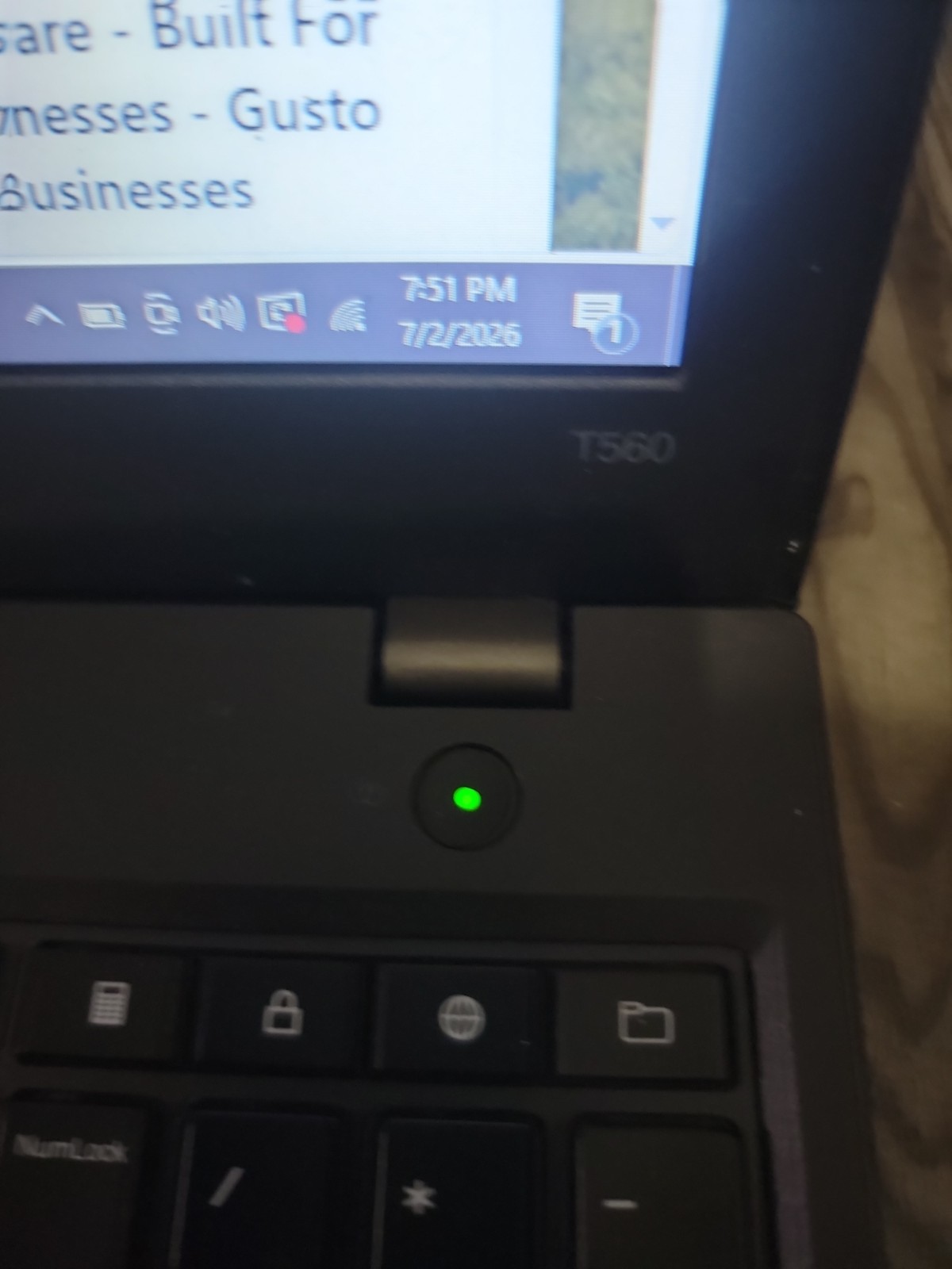 Lenovo Laptop ThinkPad T560 Intel i5-6200U @2.30GHz 8GB 240GB 15.6″ Offers