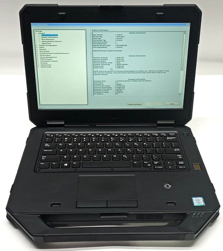 Dell Latitude 14 Rugged 5414 14″ i7-6600u@2.60GHz 8GB RAM No HDD No OS MC048*!
