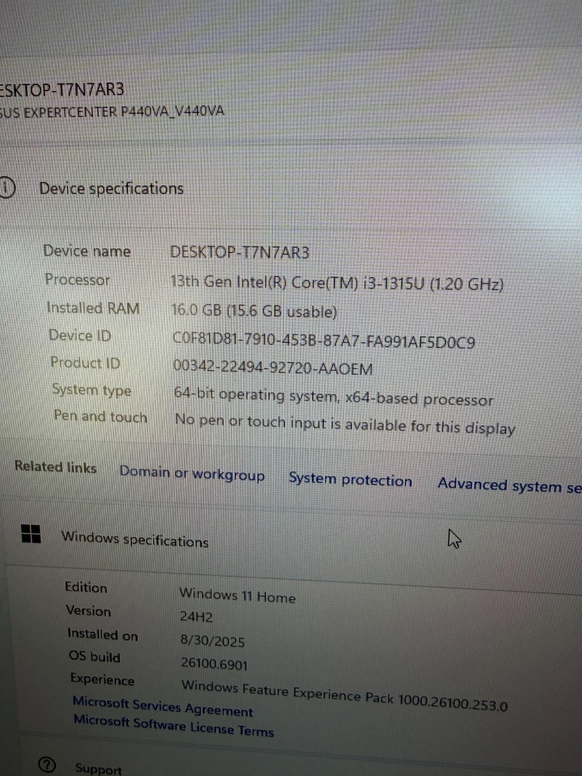 ASUS V400 AiO 24″ All-in-One PC Intel Core i3-1315U 16GB DDR5 512GB SSD V440VAK