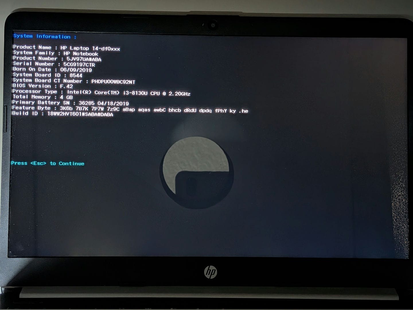 HP 14-df0023cl 14″ Intel Core i3-8130U 4GB RAM – NO SSD NO OS