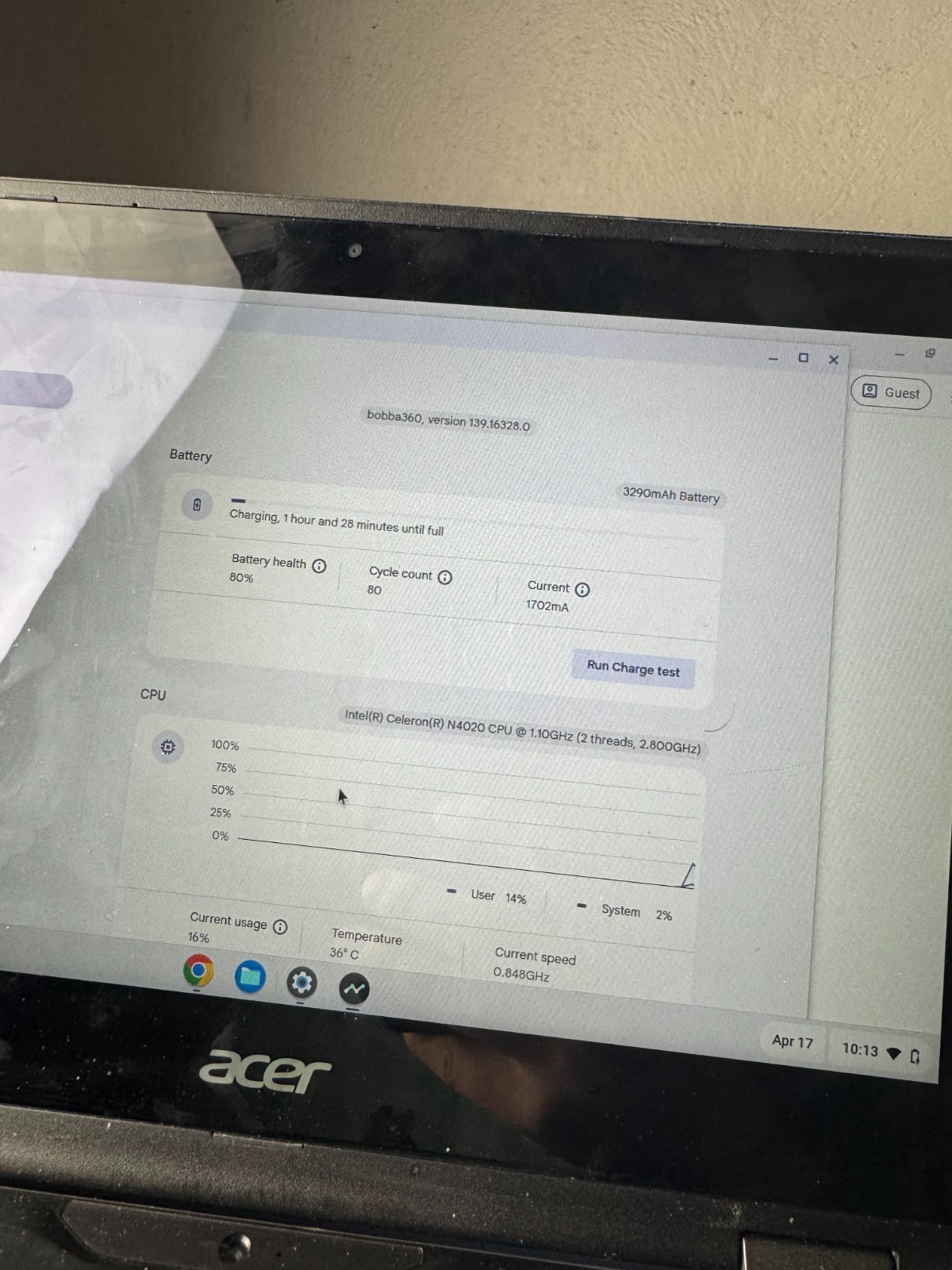 Acer Chromebook N18Q6 Celeron N4020, 4GB RAM Laptop *READ #5213