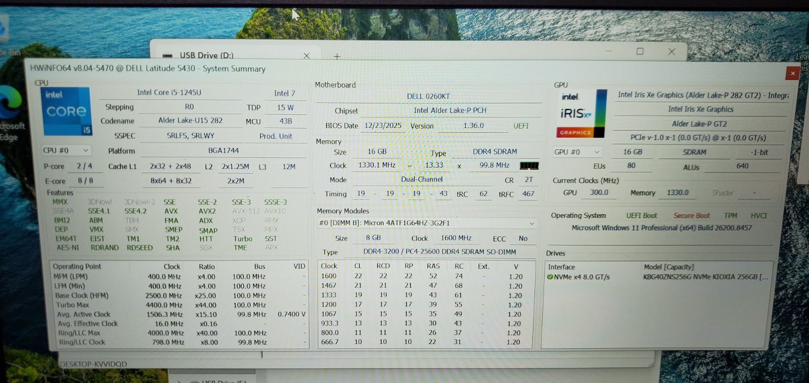 Dell Latitude 5430 Laptop Intel Core i5-12th Gen 1.6GHz 16GB RAM 256GB BIOS Lock