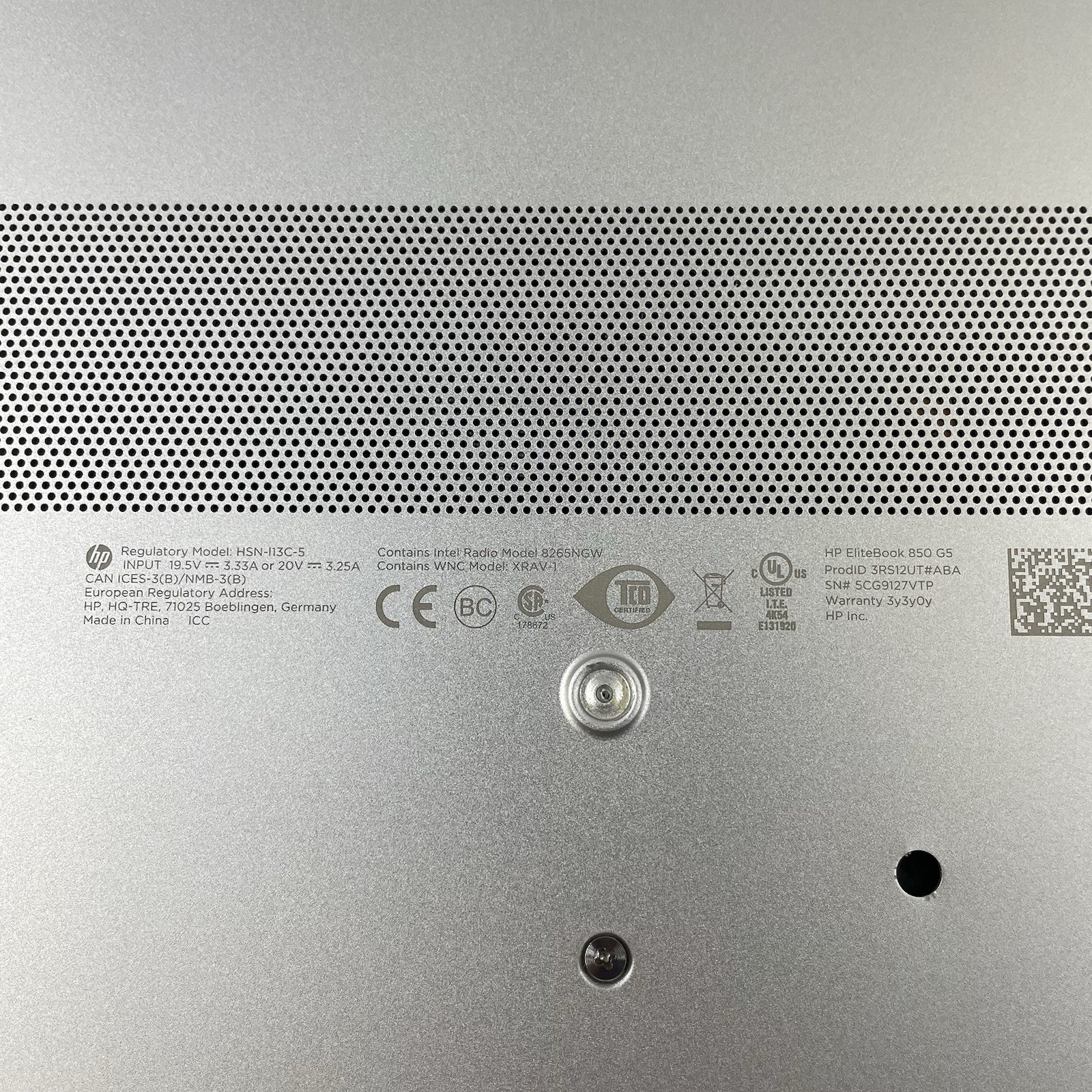 HP EliteBook 850 G5 15.6″ i7-8650U 1.90 GHz 8 GB RAM No SSD/OS/AC/Battery