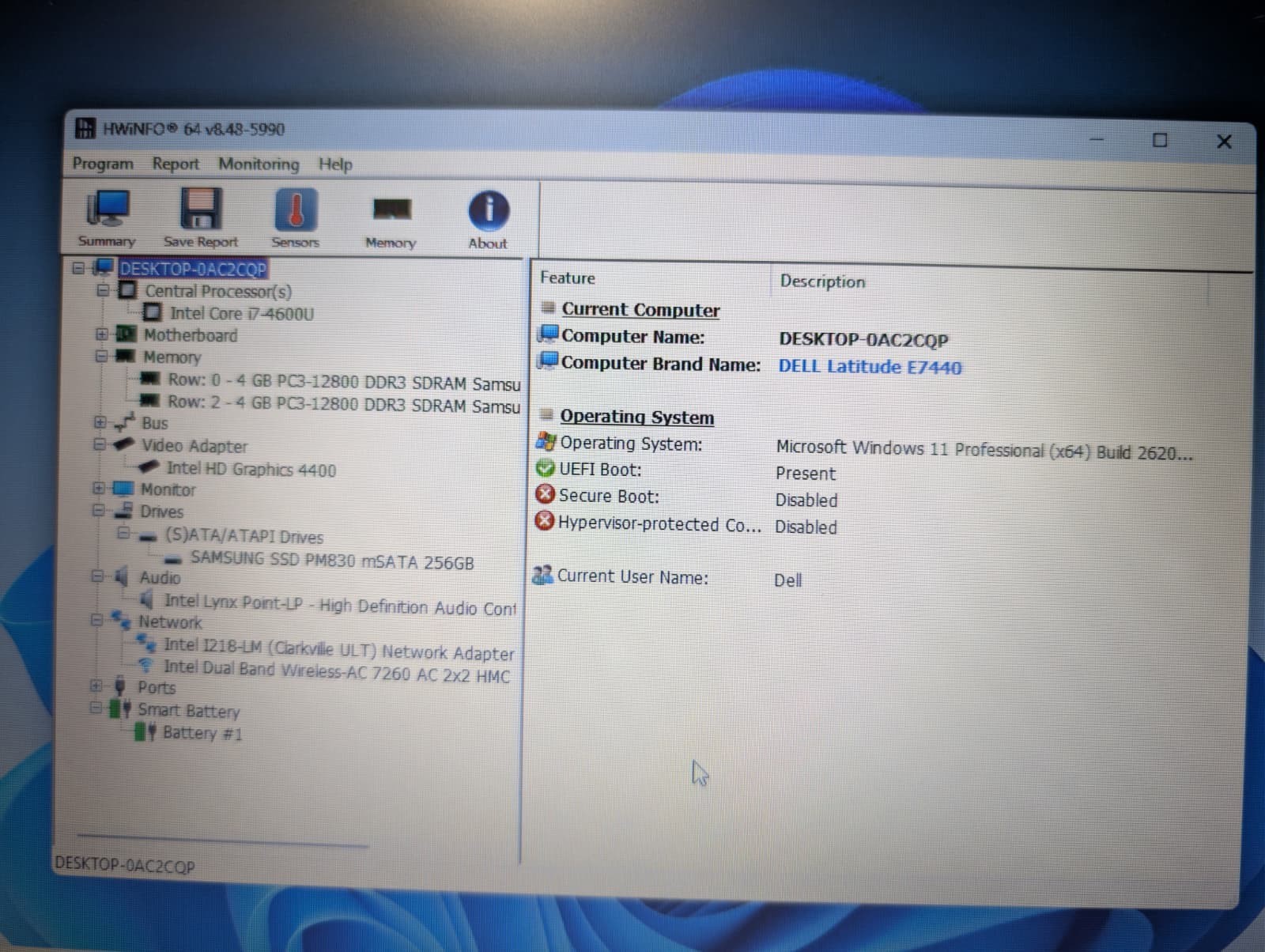 Dell Latitude E7440 | i7 4th Gen 8GB RAM 256GB SSD | Win 11 Pro Excellent Batt