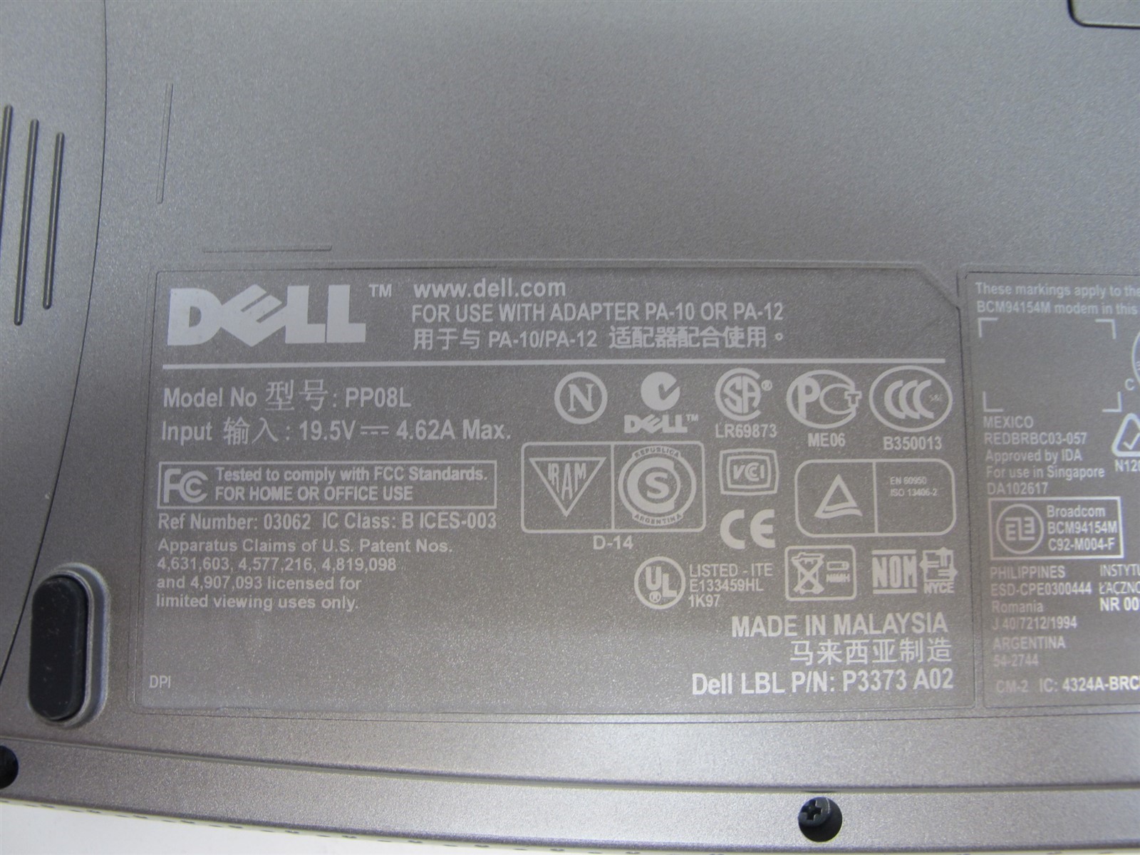 Dell Inspiron 1150 Laptop PP08L Intel Celeron 2.60 GHz No Ram No HDD – Damaged