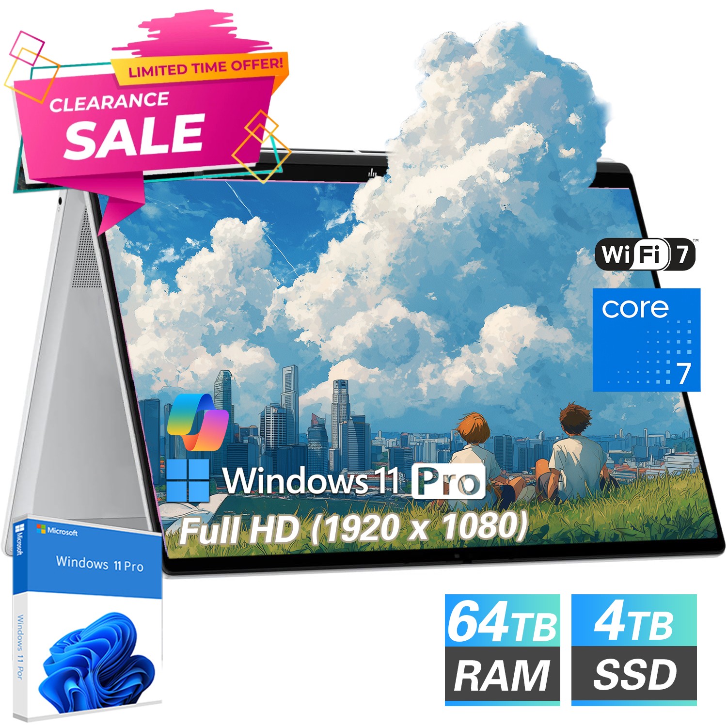 📍HP 16″ Omnibook 7 Flip Laptop Touch Backlit Intel 8 core Ultra 7 32GB RAM 1TB