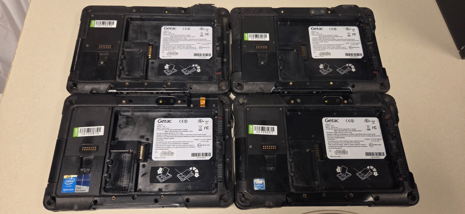 Lot of 4 Getac T800 G1 Rugged Tablets – AS-IS / For Parts or Repair