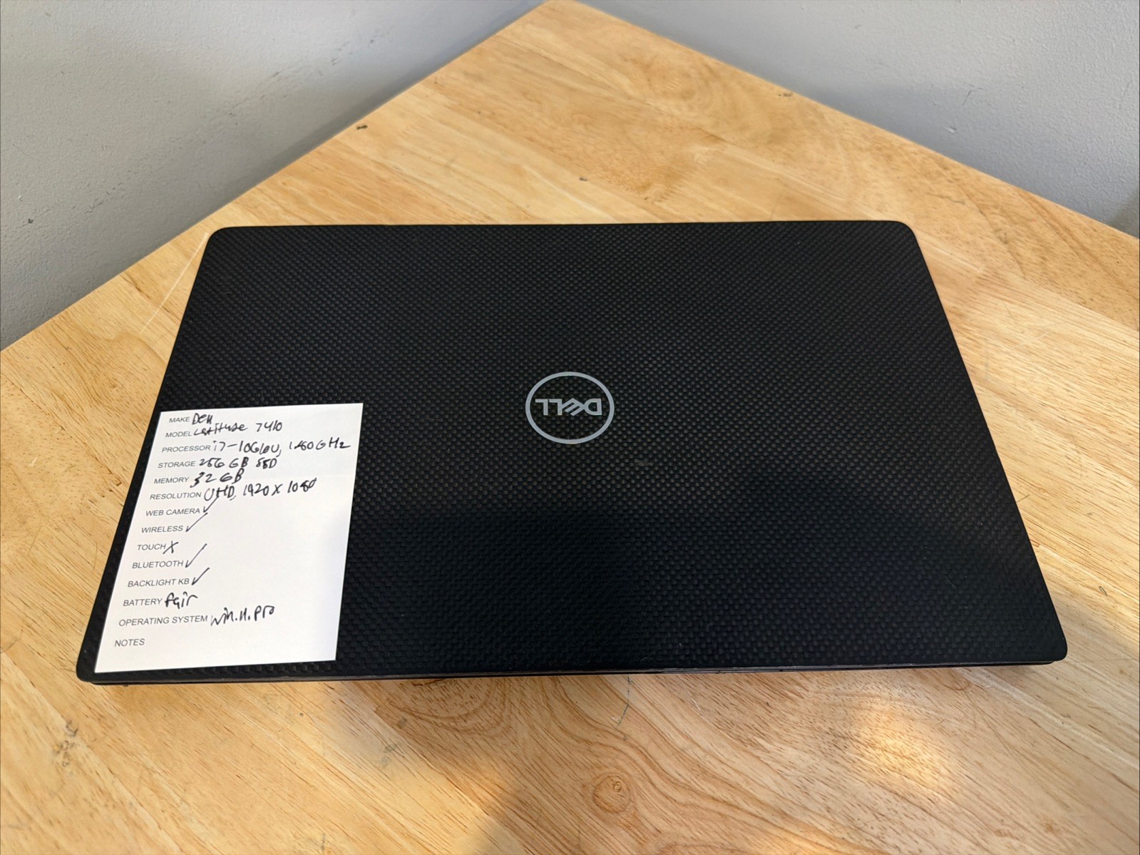 Dell Latitude 7410 CORE I7-10610U 1.80GHZ 32GB 256GB SSD, W11 & CORD