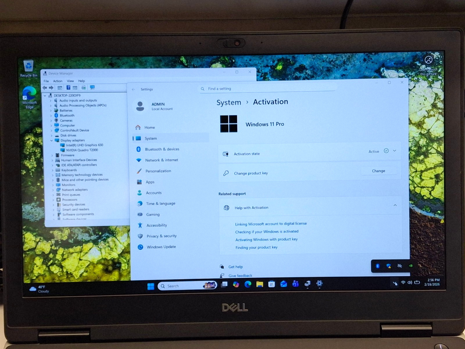 Dell Precision 7540 15.6″ Laptop Core i7-9750H 16GB RAM 256GB SSD WC Wifi Win11P