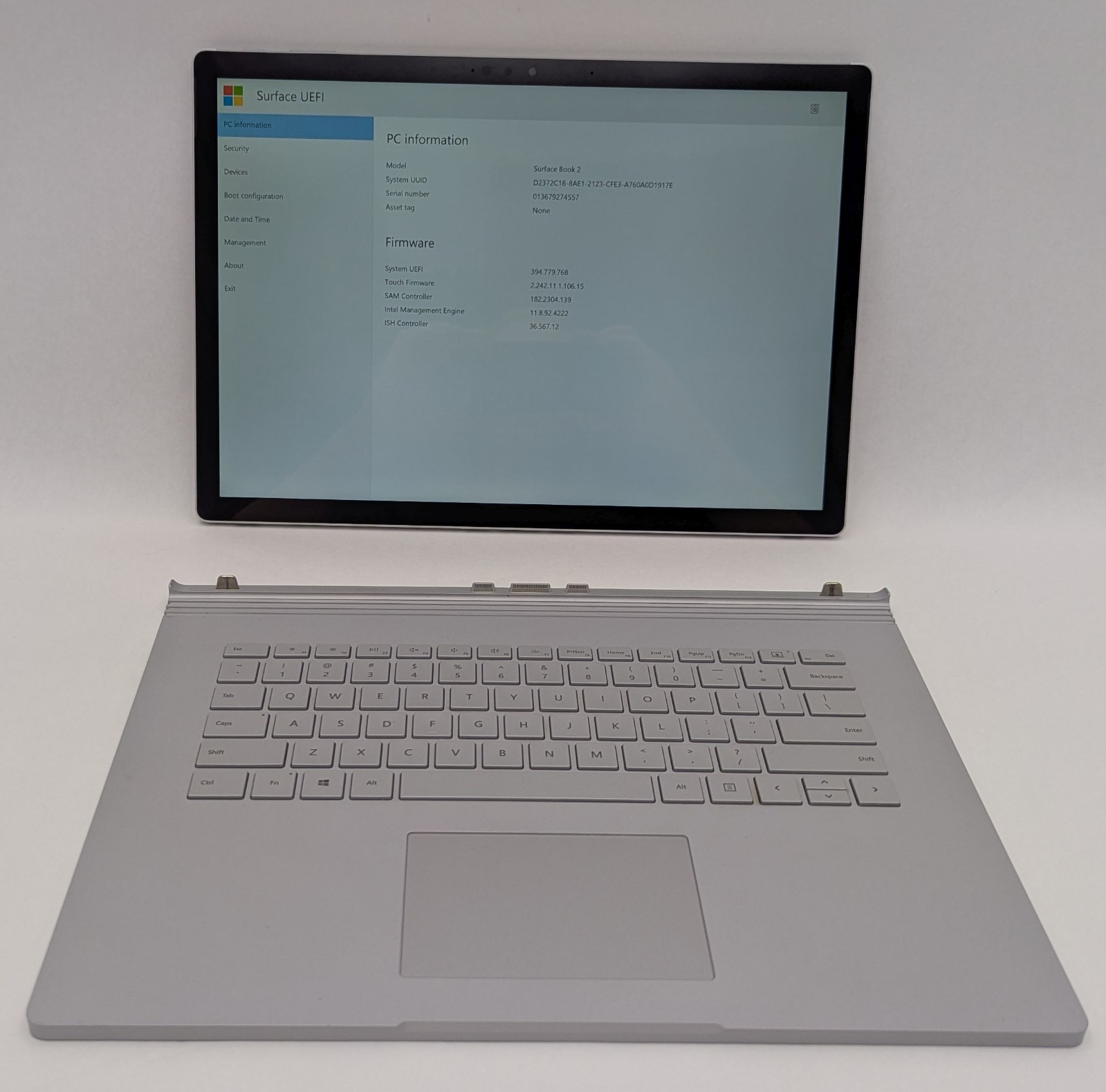 Incomplete Microsoft Surface Book 2 15″ i7-8650U 1.90GHz 16GB 256GB NVMe NVIDIA