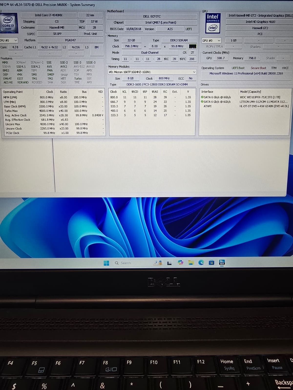 Dell Precision M6800 | i7-4940MX 32GB 512GB SSD 1TB HDD | 8GB NVIDIA K5100M RARE