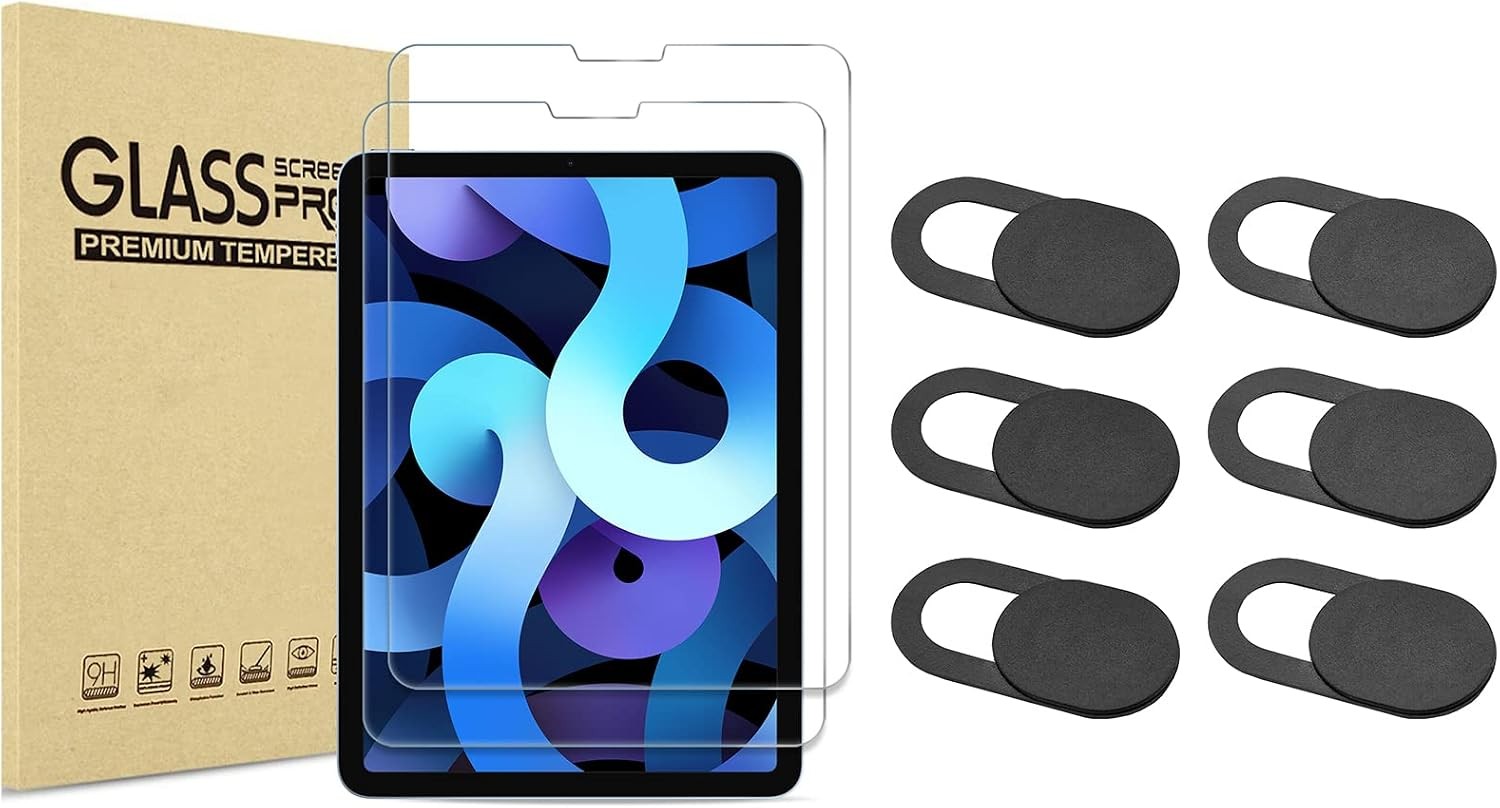 Tempered Glass Screen Protector for iPad Air 4th Generation with Webcam Cover Sl