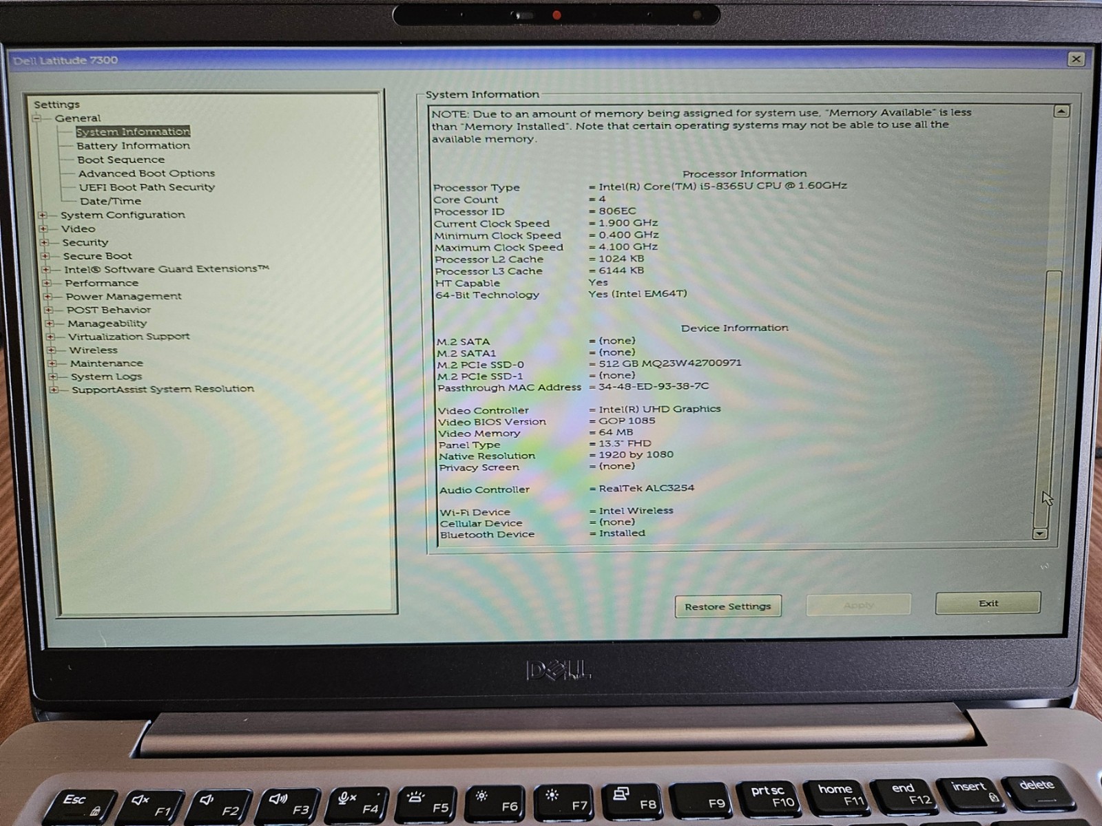 Dell Latitude 7300 13.3″ Touch i5-8365U vPro 16GB DDR4 512GB NVMe Backlit Win10