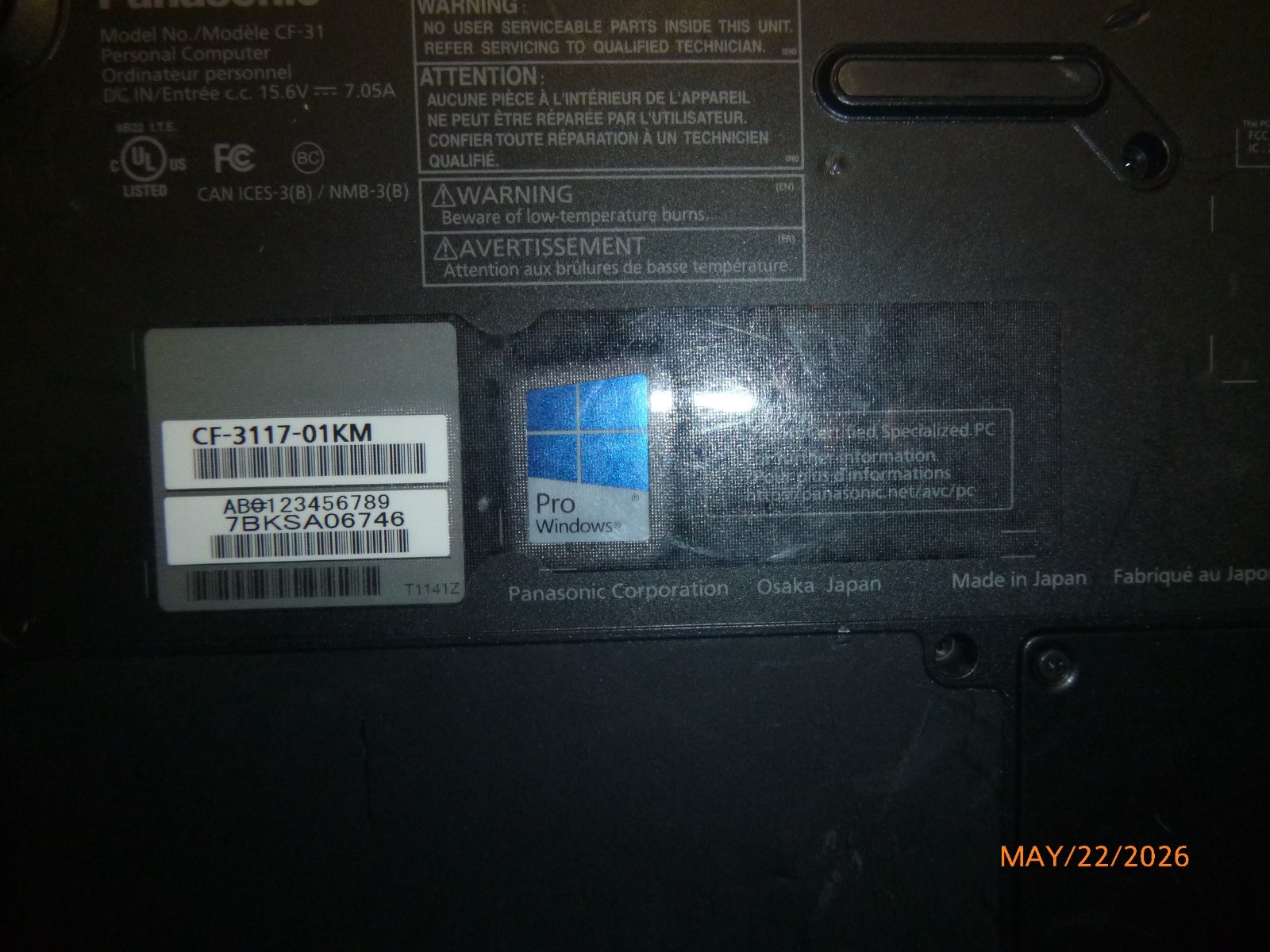 Panasonic Toughbook i5 5300M 2.3GHz 8GB 256GB – Win 11 Pro – MK5 -CF-3117-01KM