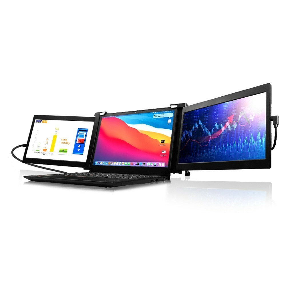 Portable Tri-Screen for Laptop Monitor 13,3″ 1920×1080 USB-C HDMI Gaming Display