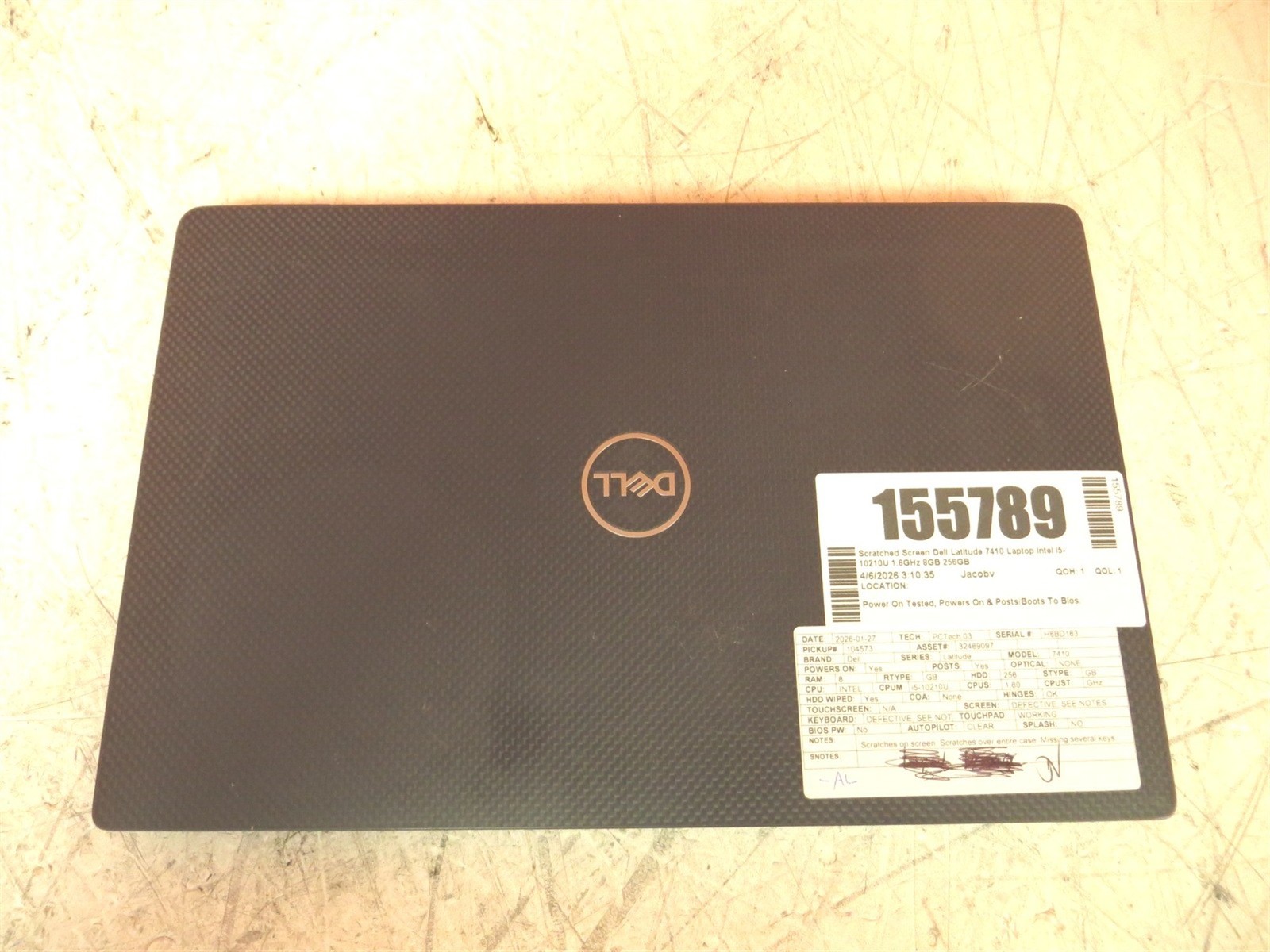 Scratched Screen Dell Latitude 7410 Laptop Intel i5-10210U 1.6GHz 8GB 256GB