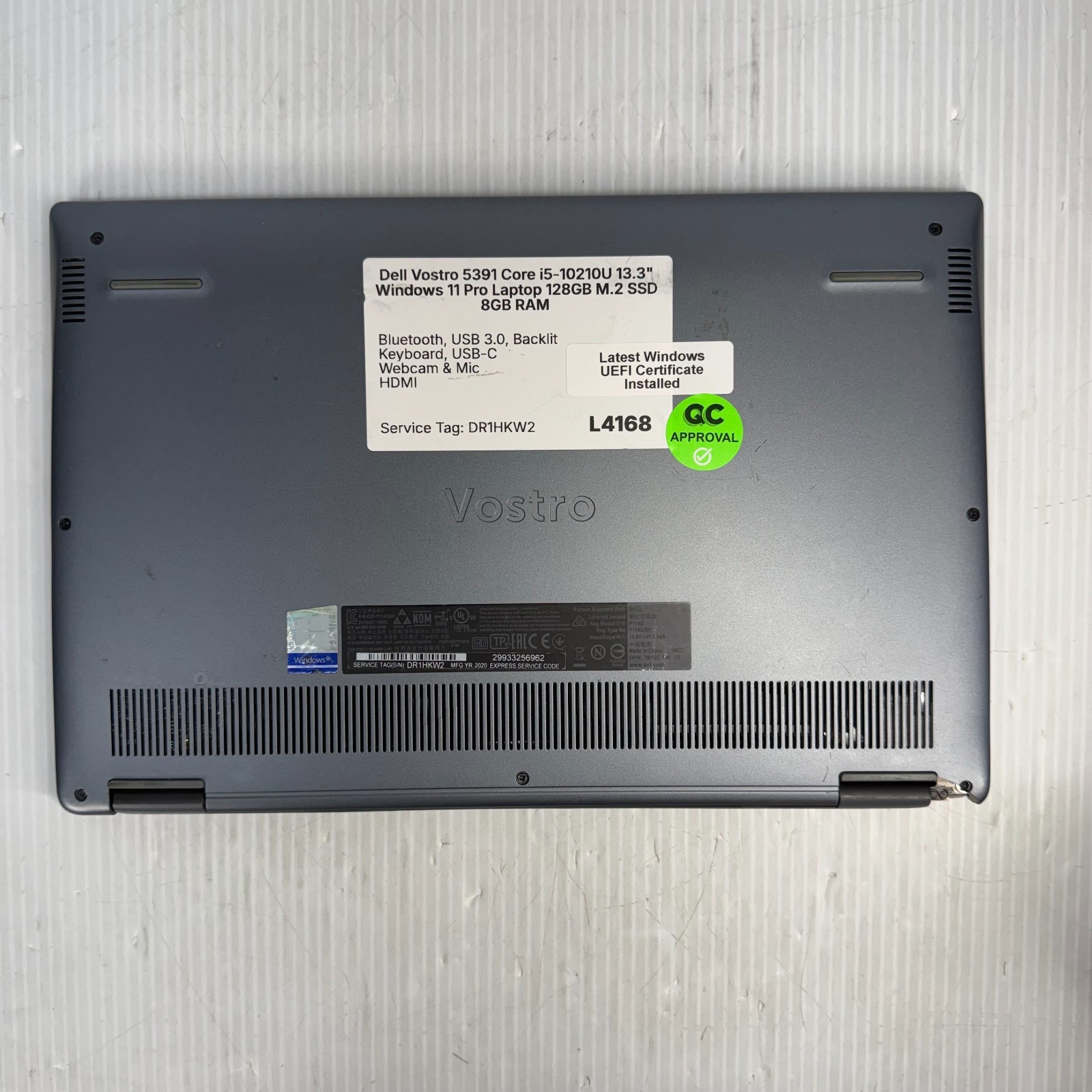 Dell Vostro 5391 i5-10210U 13.3″ Windows 11 Pro Laptop 128GB SSD 8GB *WEAR*