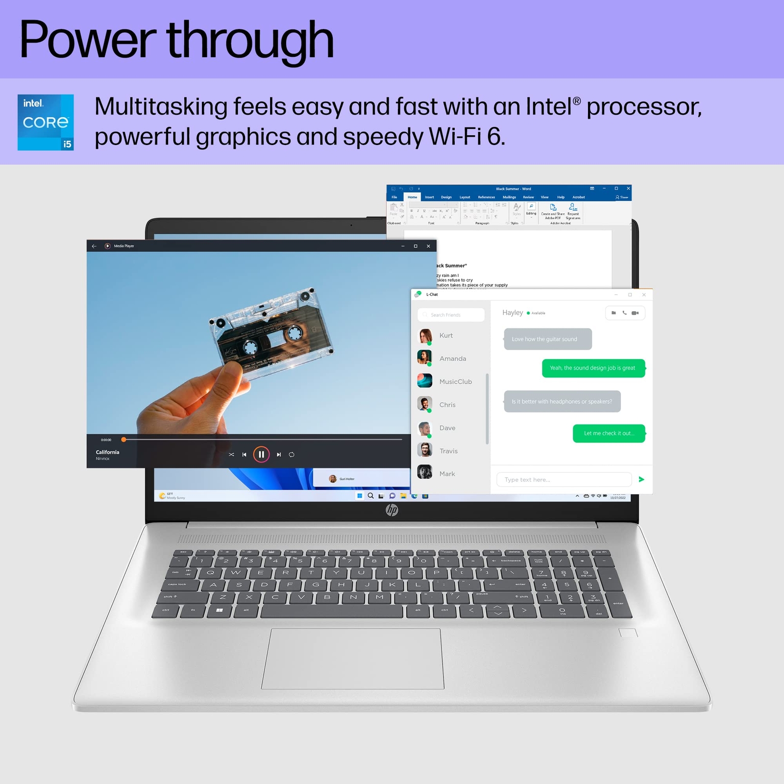 HP 17″ Laptop 12th i5-1235U 8GB 512GB SSD Win 11 Home 17-cn2099nr (2023),Silver