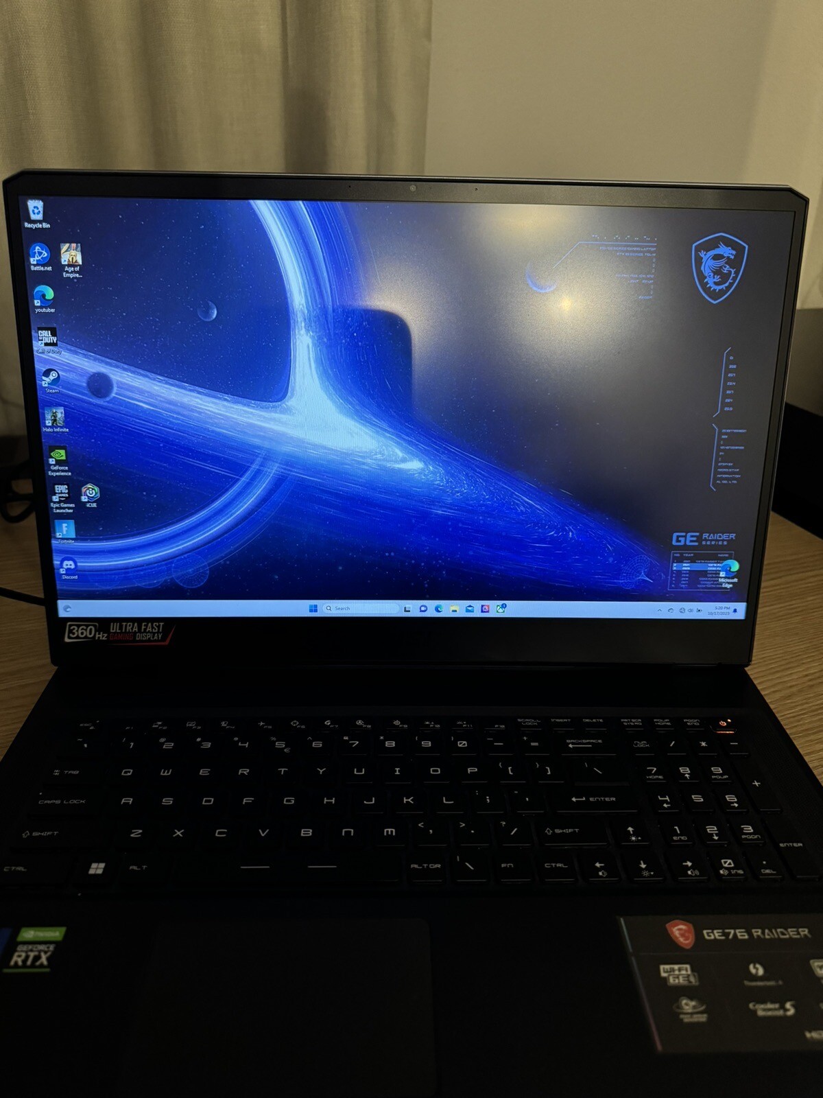 MSI GE76 Raider 17.3″ 360Hz FHD Display, Intel Core i9-11980HK