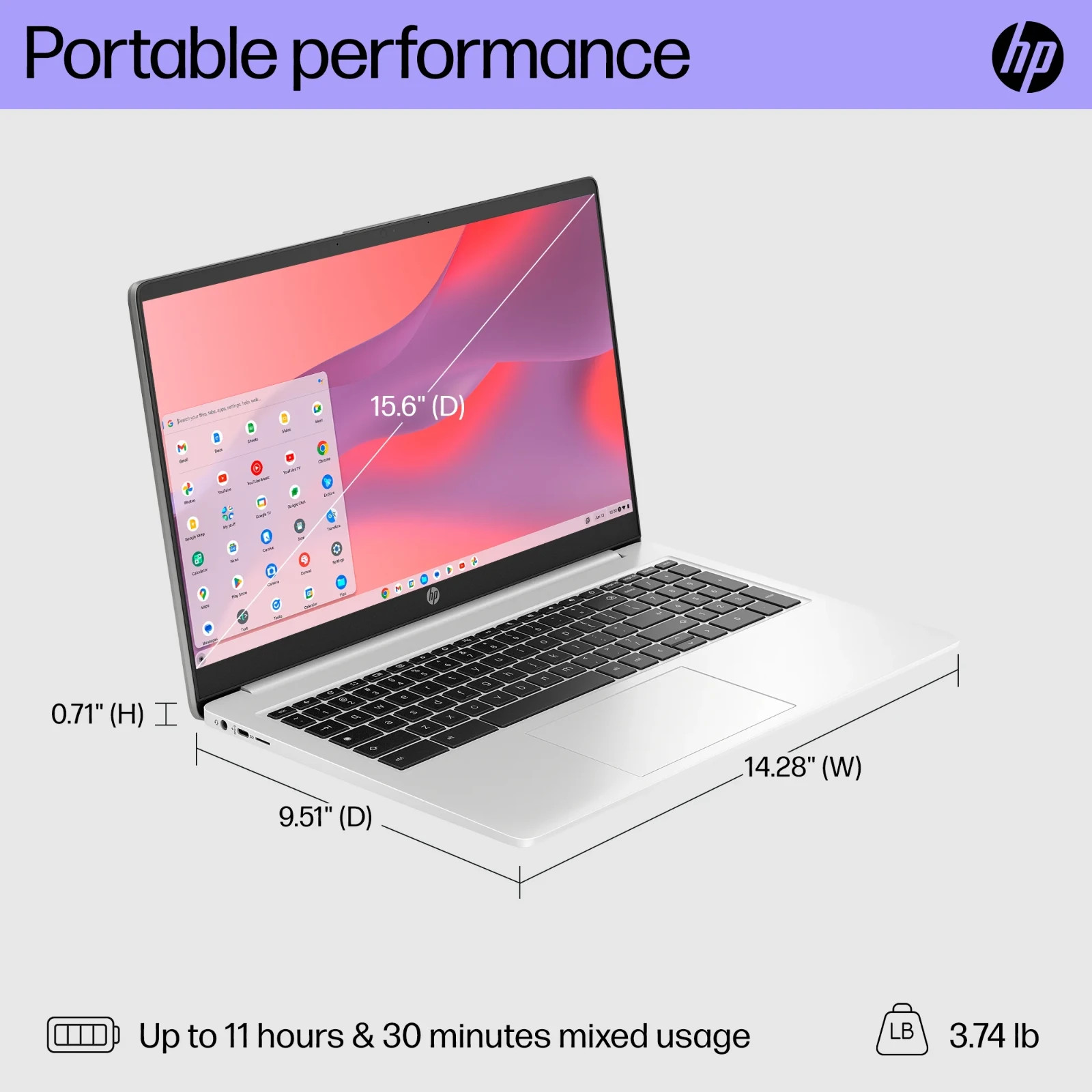 HP Chromebook 15a-nb0033dx 15.6″ Intel i3-N305 8GB RAM 128GB UFS ChromeOS