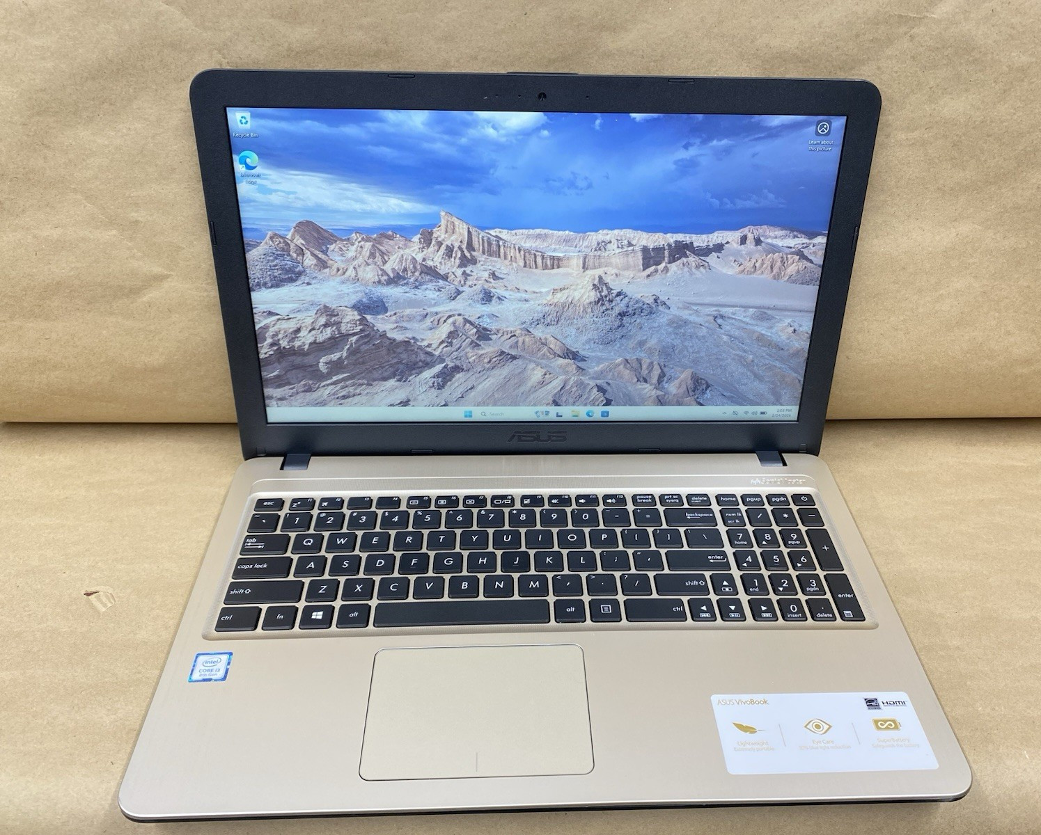Asus VivoBook 15-X540UAR – 15.5 FHD – i3-8130U – 4GB – 128GB – Win 11 – READ